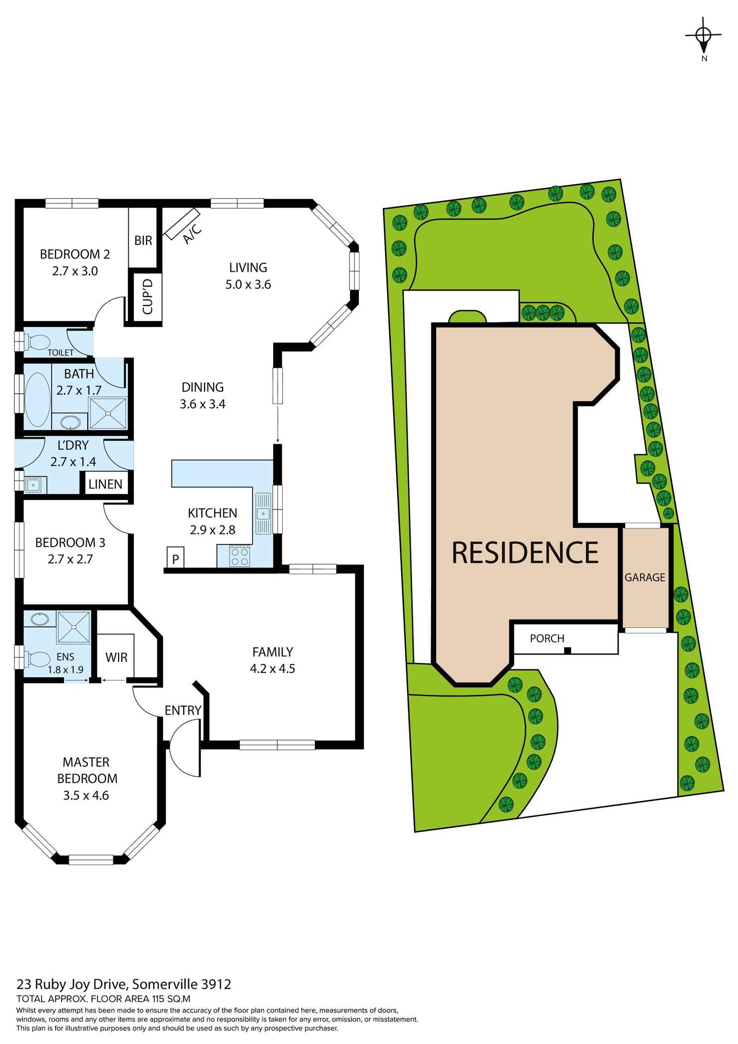 Floorplan of Homely house listing, 23 Ruby Joy Drive, Somerville VIC 3912