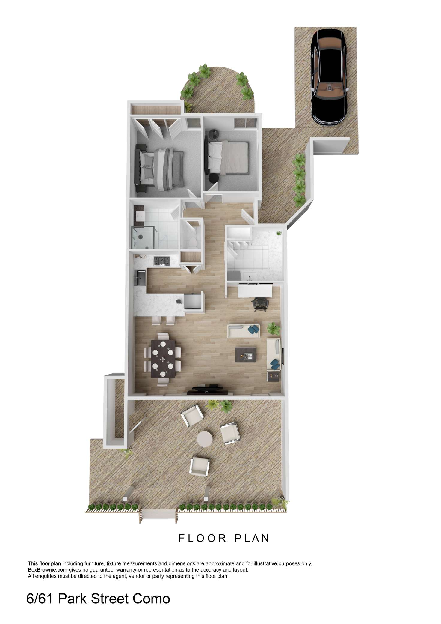 Floorplan of Homely unit listing, 6/61 Park Street, Como WA 6152