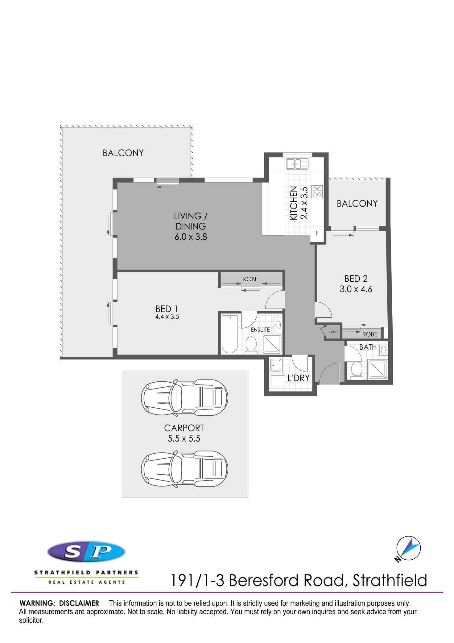 Floorplan of Homely apartment listing, 191/1-3 Beresford Road, Strathfield NSW 2135