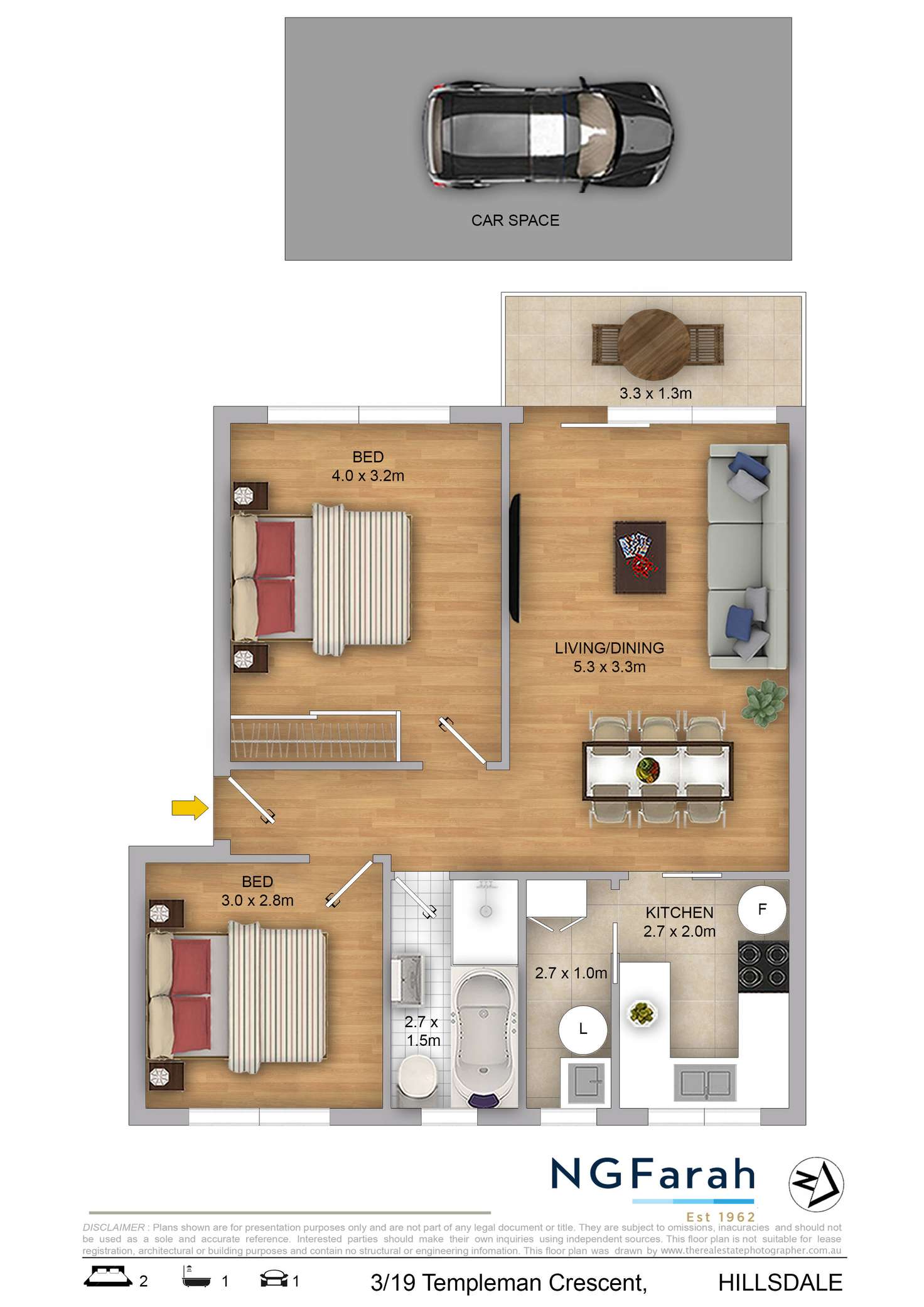 Floorplan of Homely apartment listing, 3/19 Templeman Crescent, Hillsdale NSW 2036