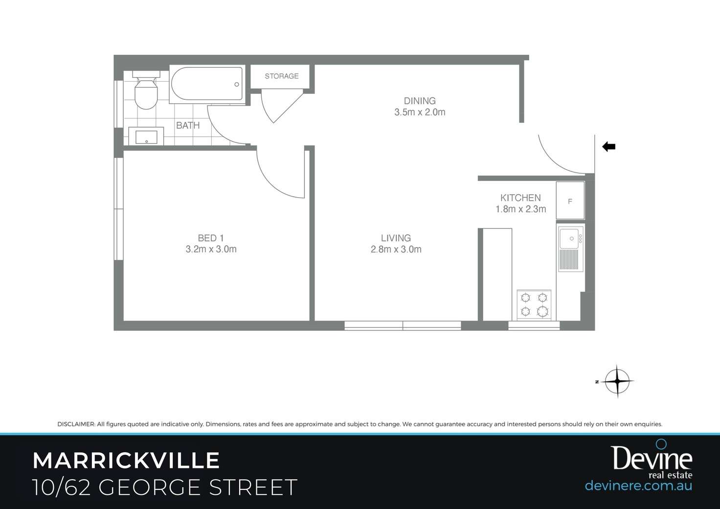 Floorplan of Homely apartment listing, 10/62 George Street, Marrickville NSW 2204