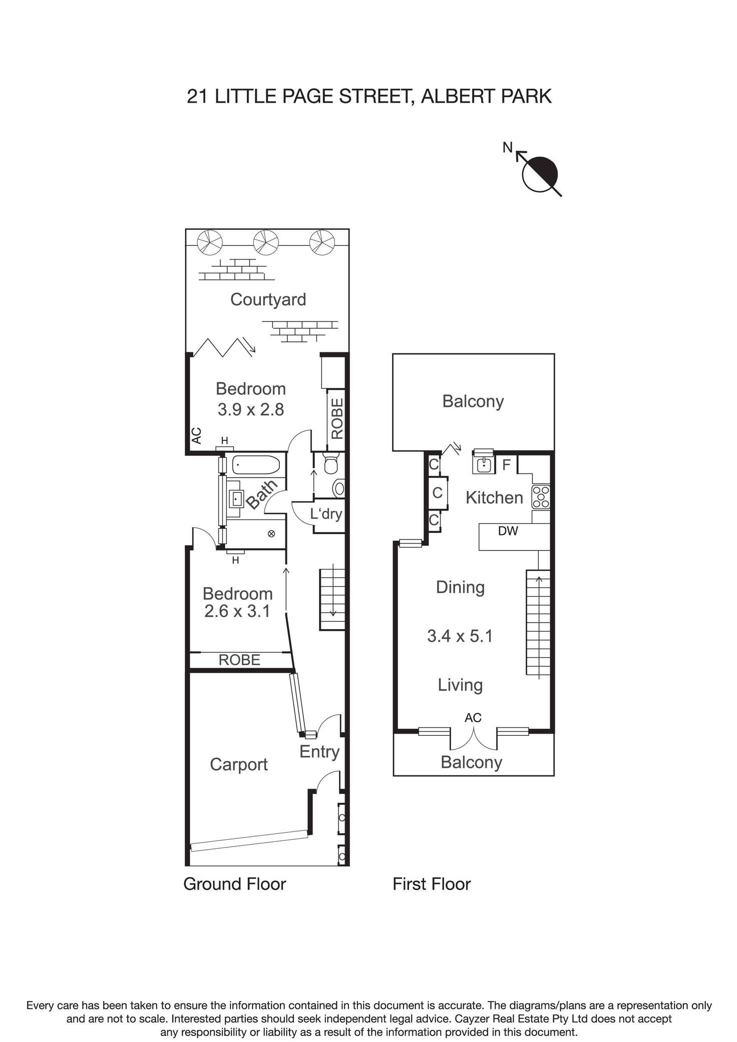 Floorplan of Homely house listing, 21 Little Page Street, Albert Park VIC 3206