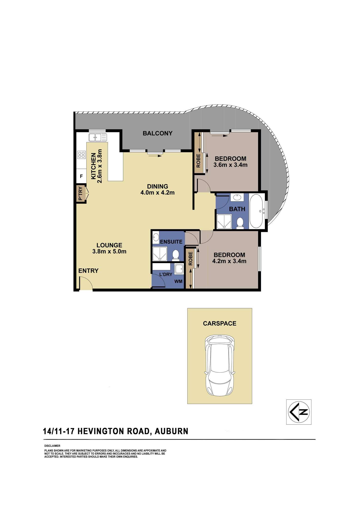 Floorplan of Homely unit listing, 14/11-17 Hevington Road, Auburn NSW 2144