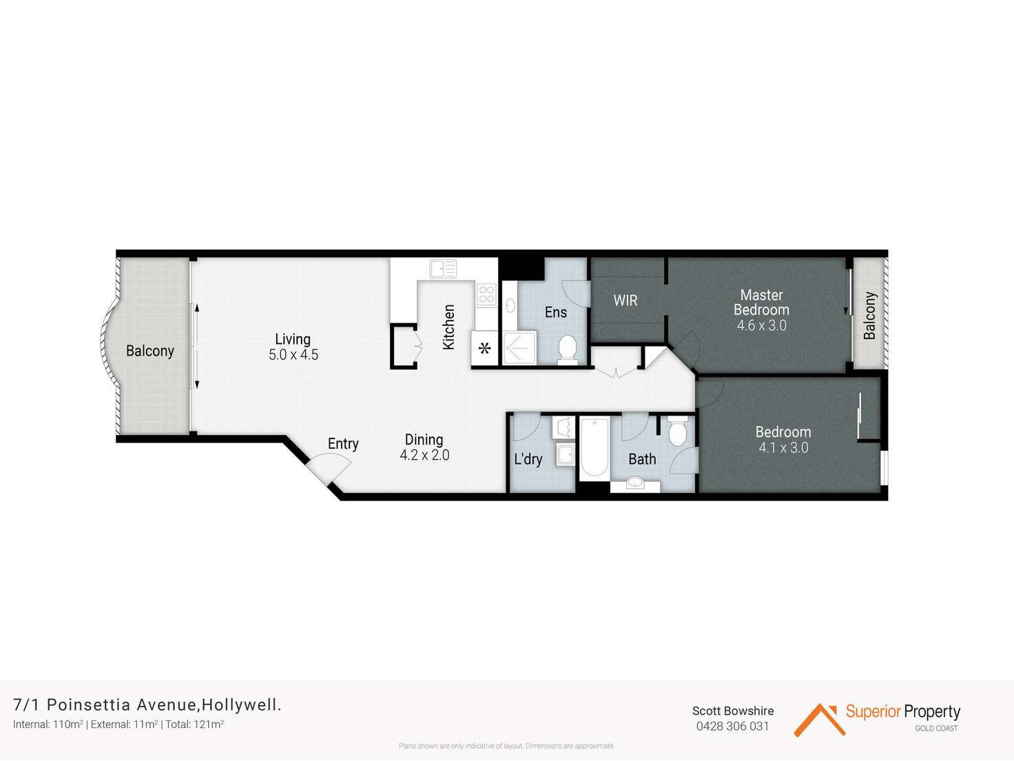 Floorplan of Homely unit listing, 7/1 Poinsettia Avenue, Hollywell QLD 4216