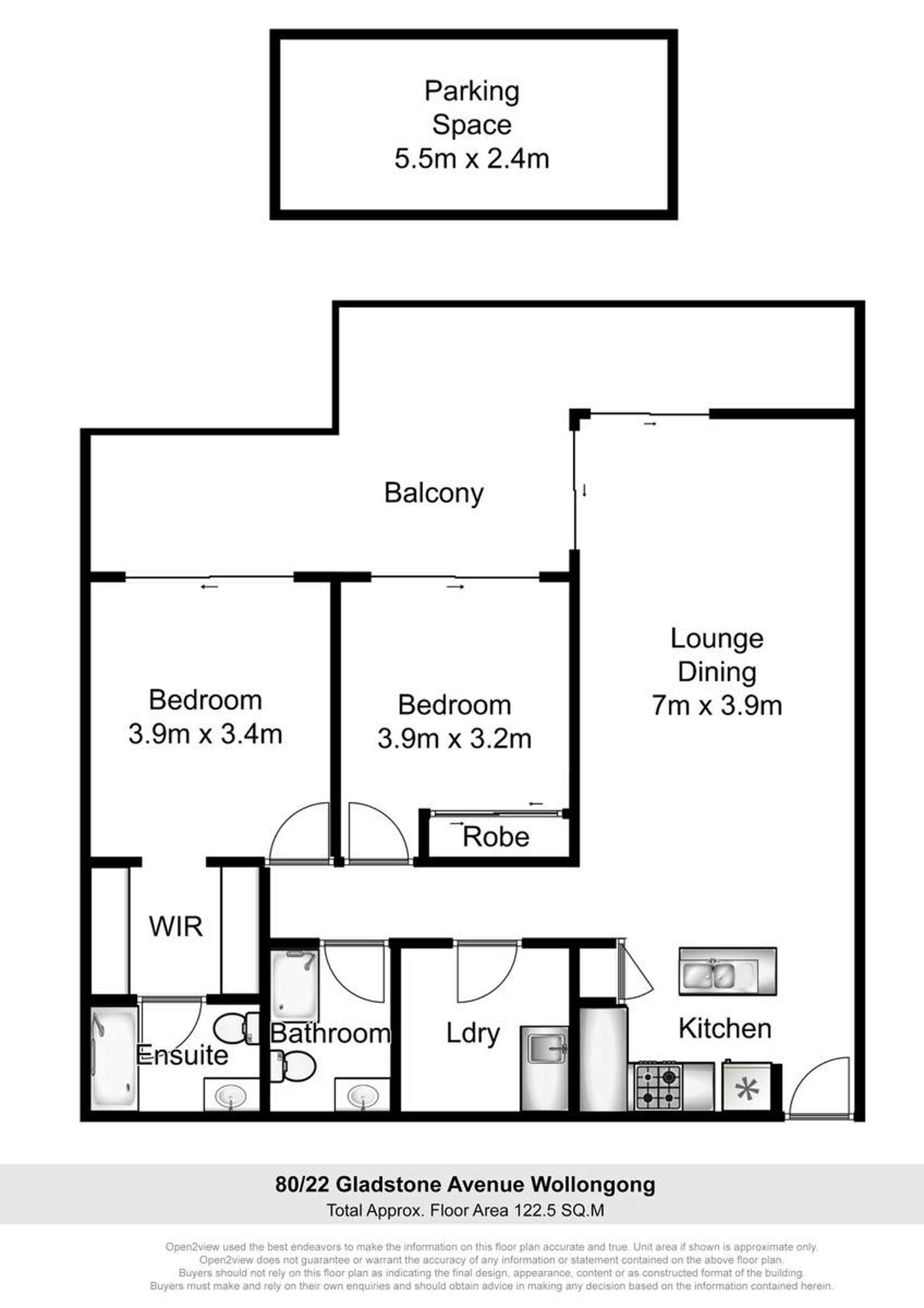 Floorplan of Homely apartment listing, 80/22 Gladstone Avenue, Wollongong NSW 2500