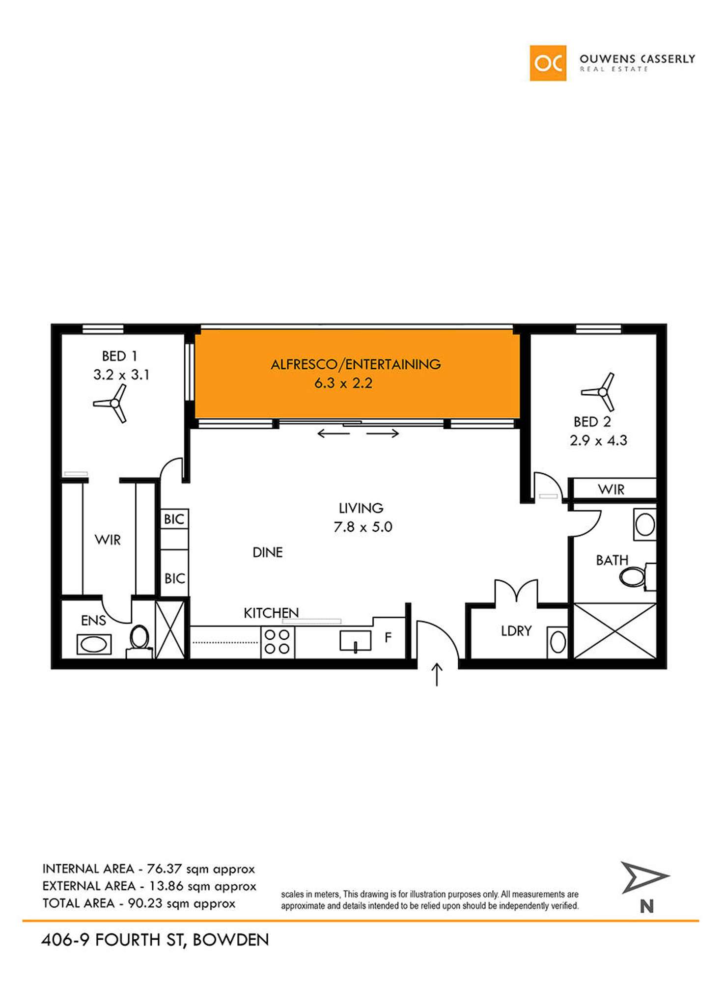 Floorplan of Homely apartment listing, 406/9 Fourth Street, Bowden SA 5007