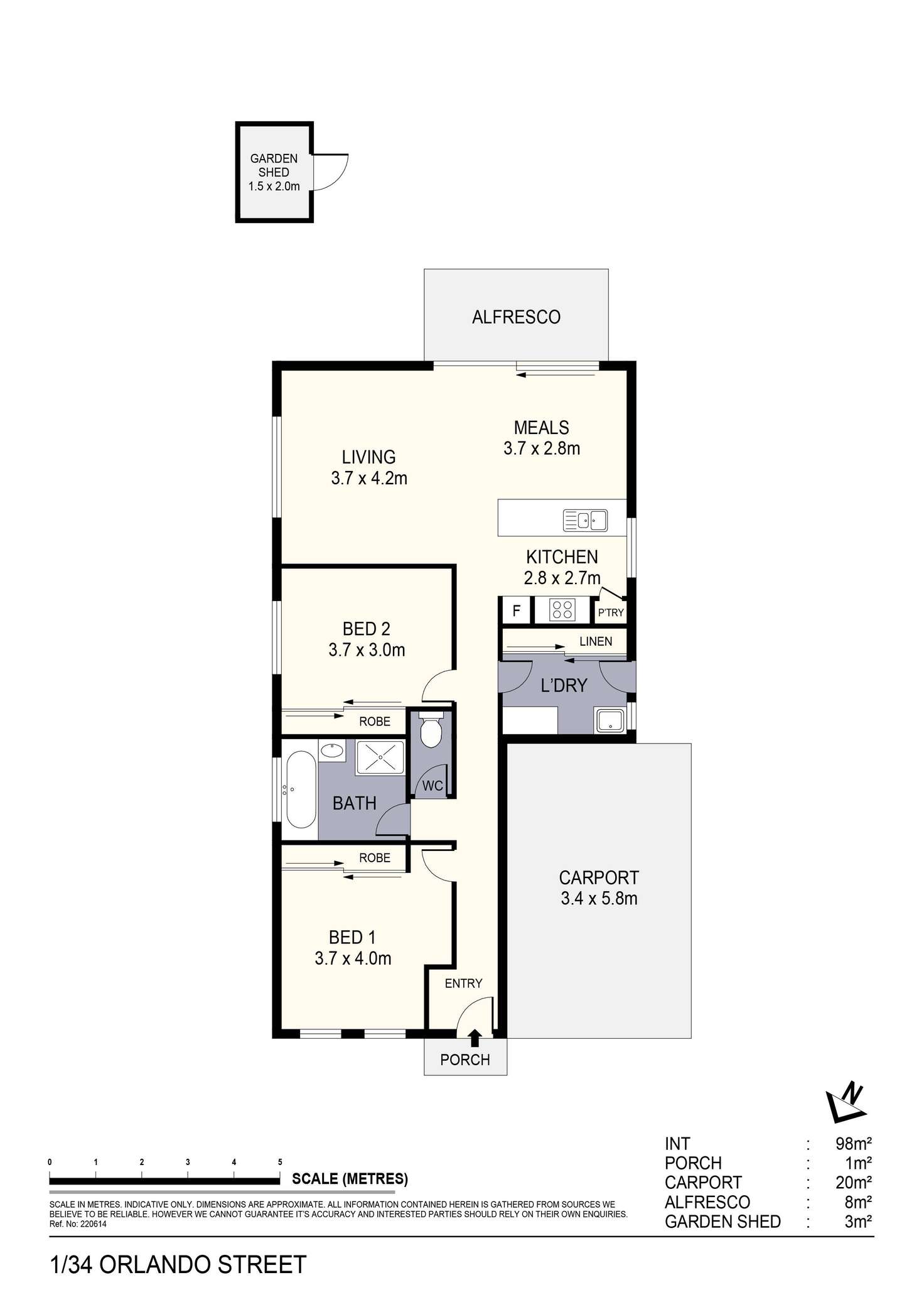 Floorplan of Homely house listing, 34A Orlando Street, Eaglehawk VIC 3556
