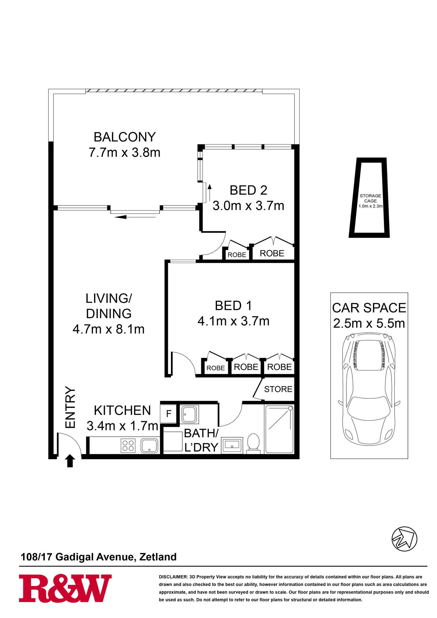 Floorplan of Homely apartment listing, 108/17 Gadigal Avenue, Zetland NSW 2017