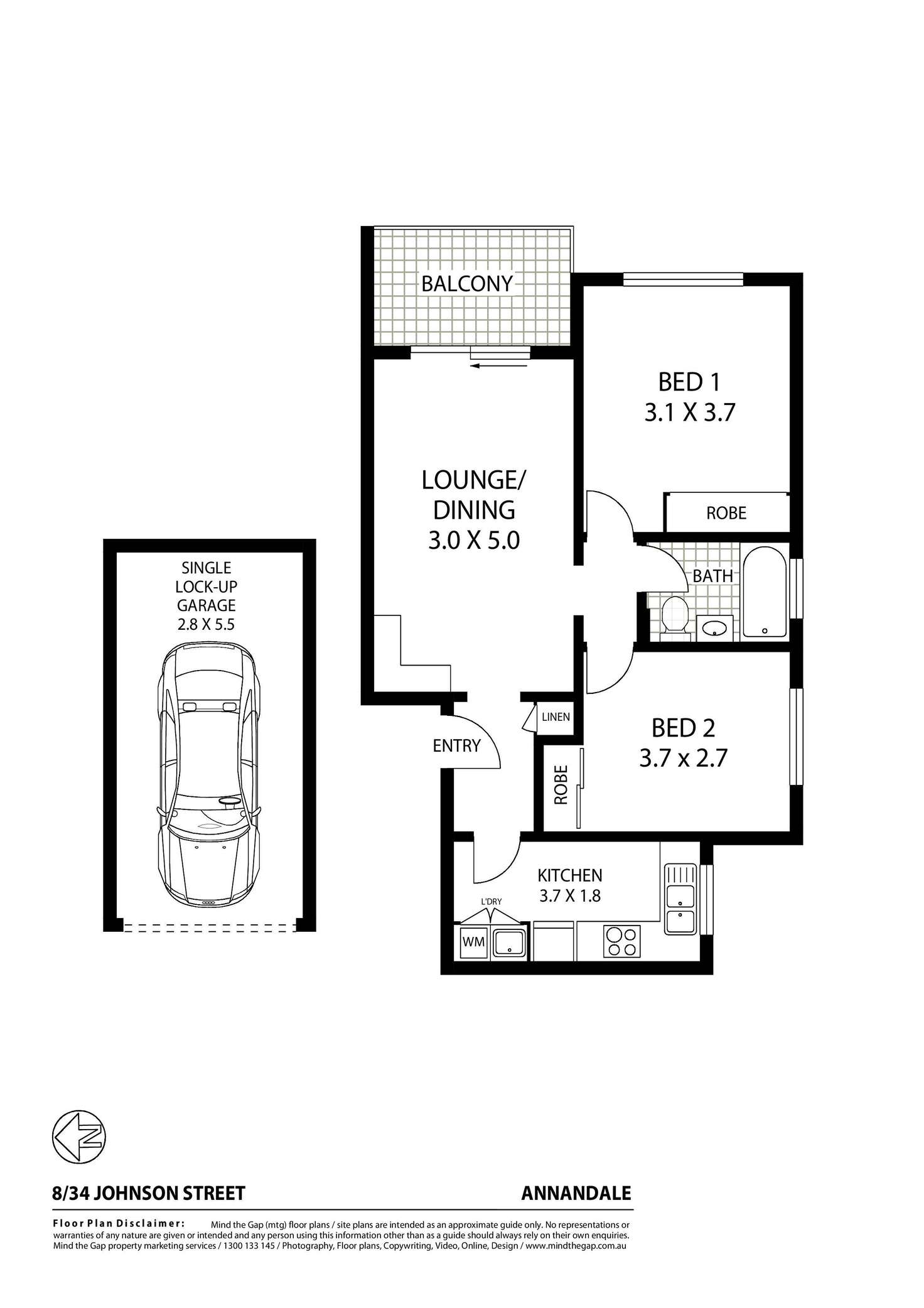 Floorplan of Homely apartment listing, 8/34 Johnston Street, Annandale NSW 2038