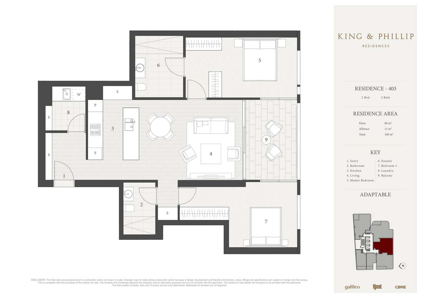 Floorplan of Homely apartment listing, 403/160 King Street, Sydney NSW 2000