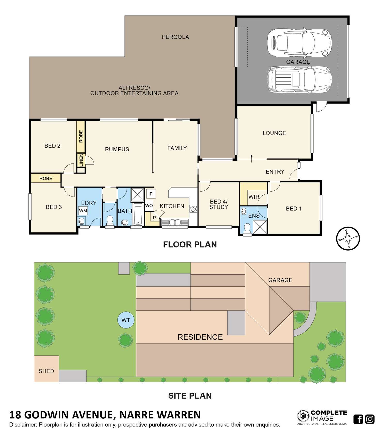 Floorplan of Homely house listing, 18 Godwin Avenue, Narre Warren VIC 3805