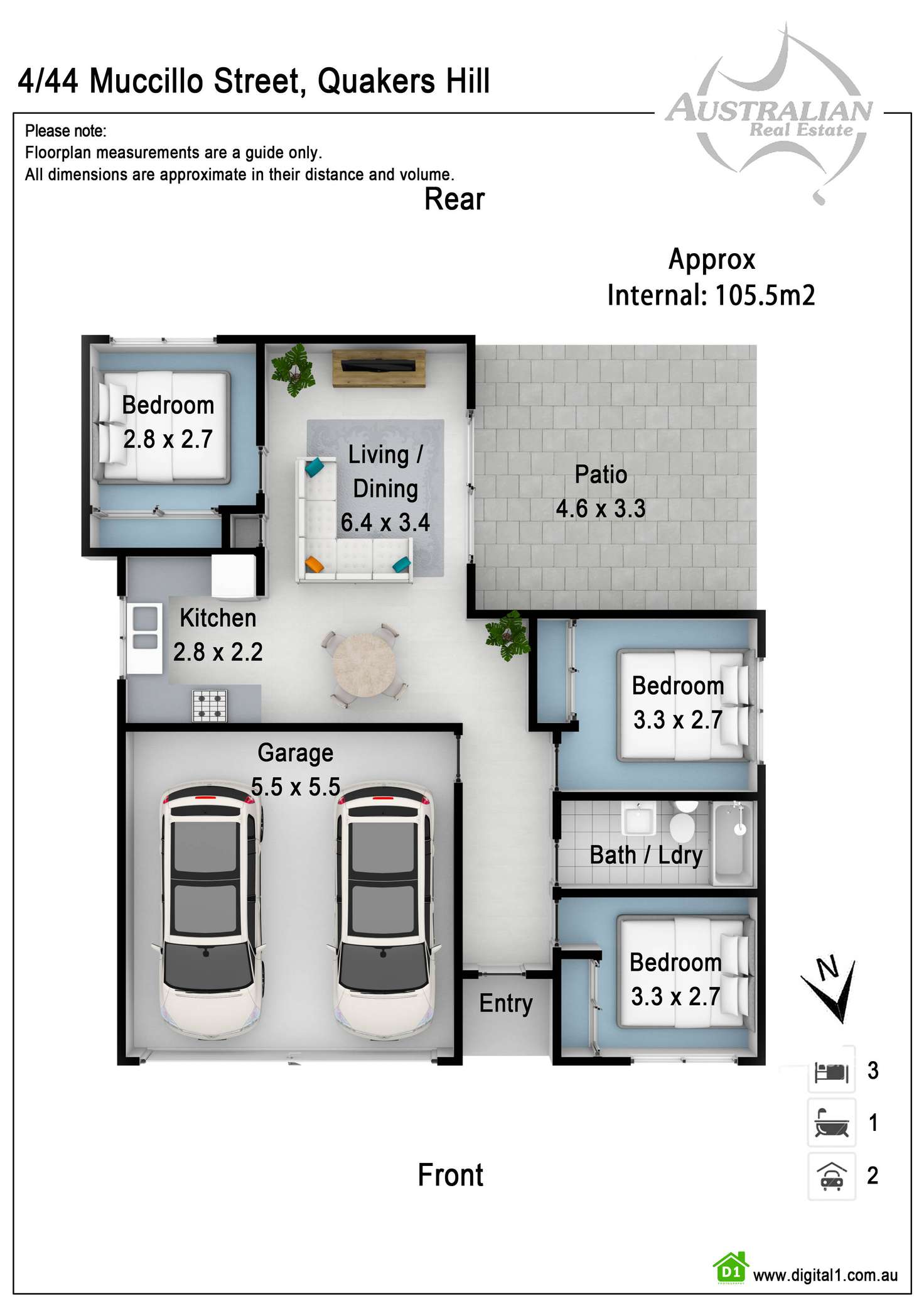 Floorplan of Homely villa listing, 4/44 Muccillo Street, Quakers Hill NSW 2763