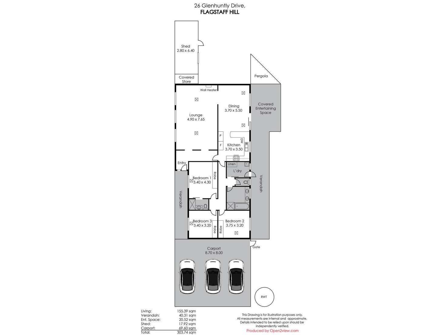 Floorplan of Homely house listing, 26 Glenhuntly Drive, Flagstaff Hill SA 5159