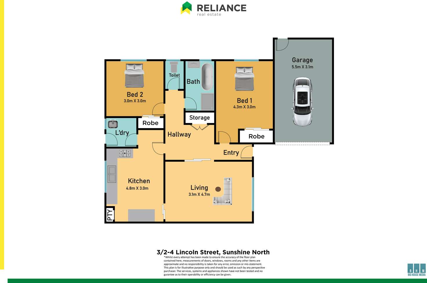 Floorplan of Homely unit listing, 3/2-4 Lincoln Street, Sunshine North VIC 3020