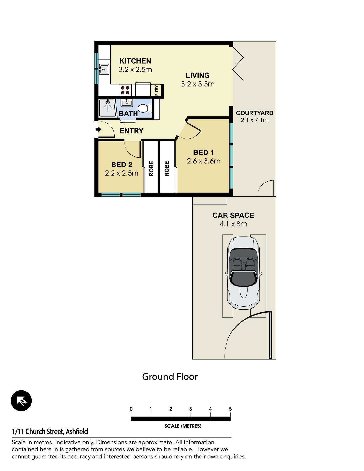 Floorplan of Homely unit listing, 1/11 Church Street, Ashfield NSW 2131