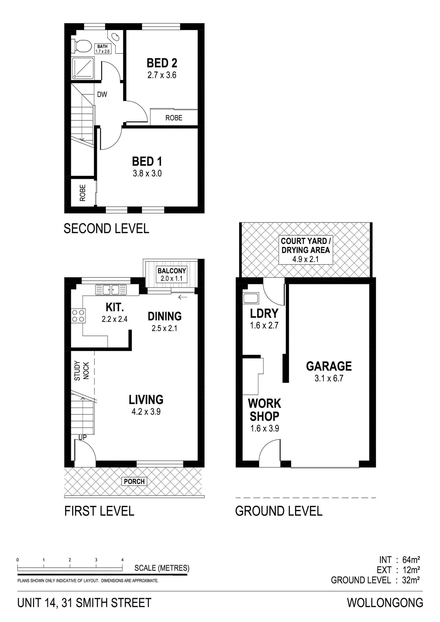 Floorplan of Homely townhouse listing, 14/31 Smith Street, Wollongong NSW 2500