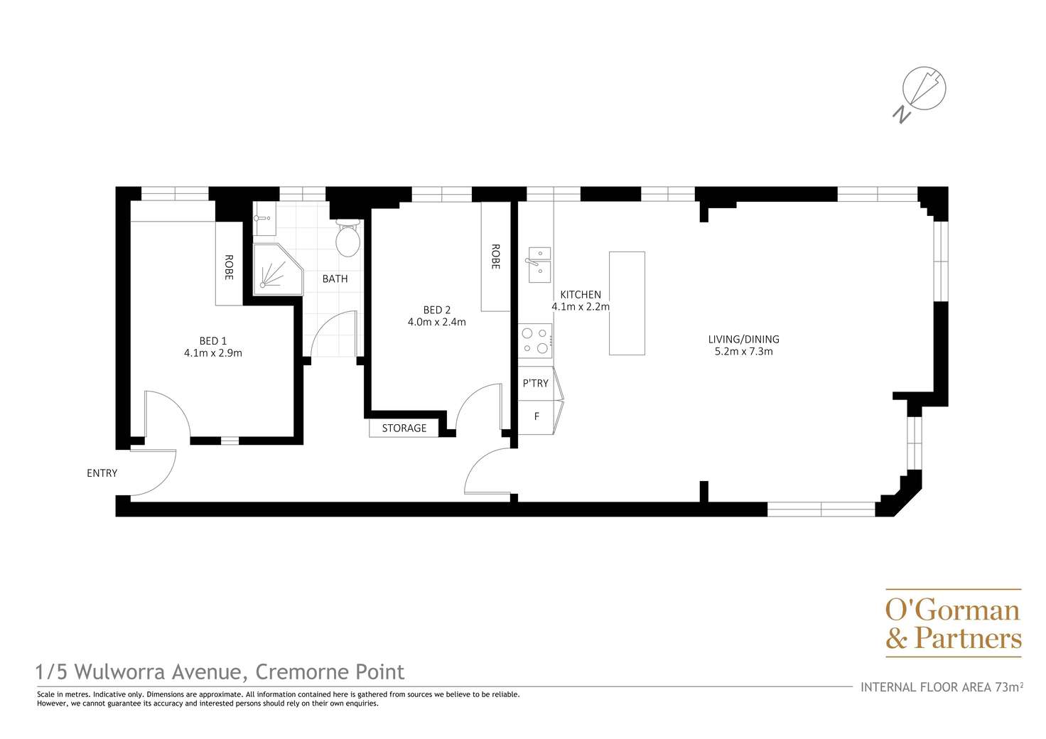 Floorplan of Homely apartment listing, 1/5 Wulworra Avenue, Cremorne Point NSW 2090