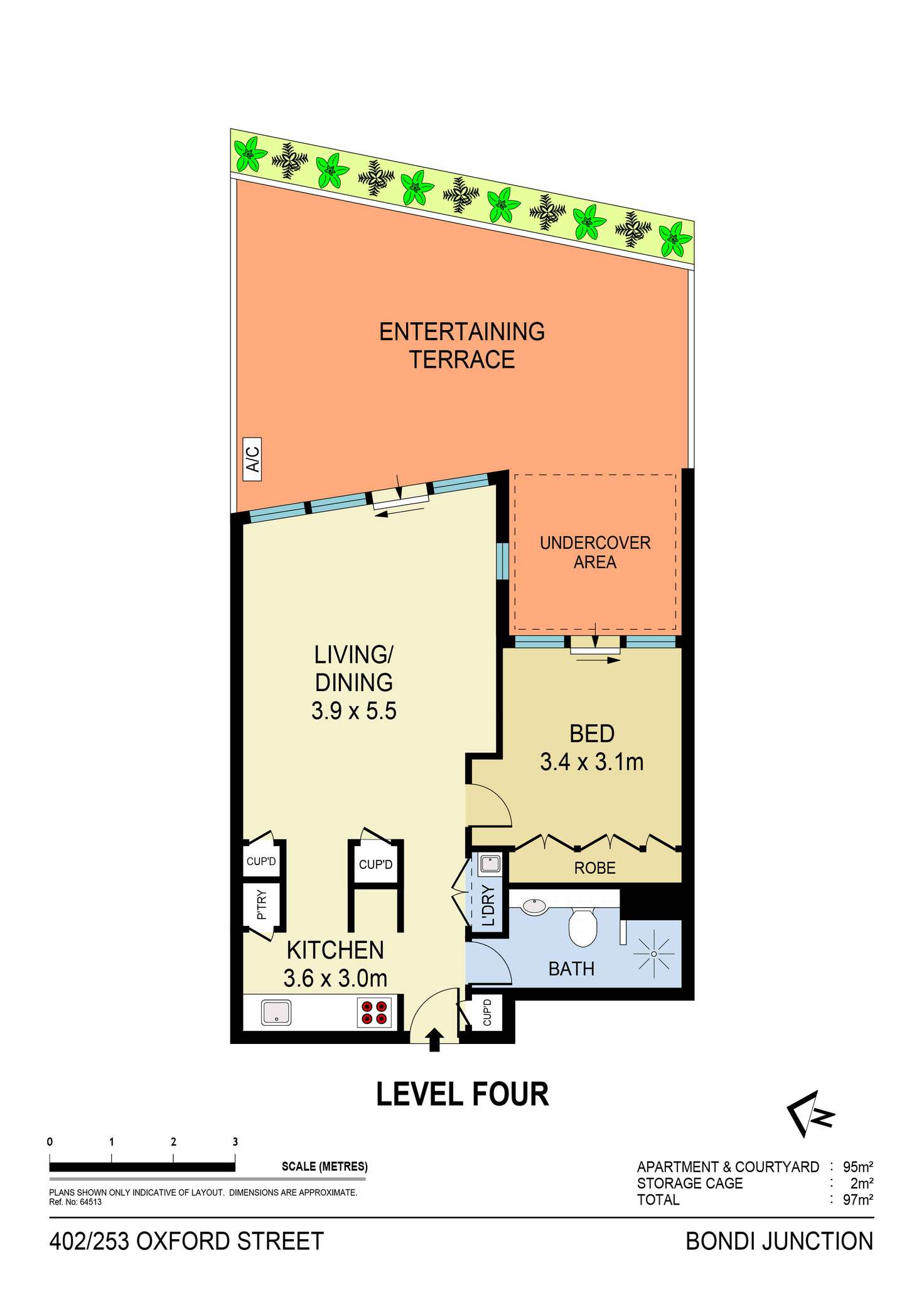 Floorplan of Homely apartment listing, 402/253 Oxford Street, Bondi Junction NSW 2022