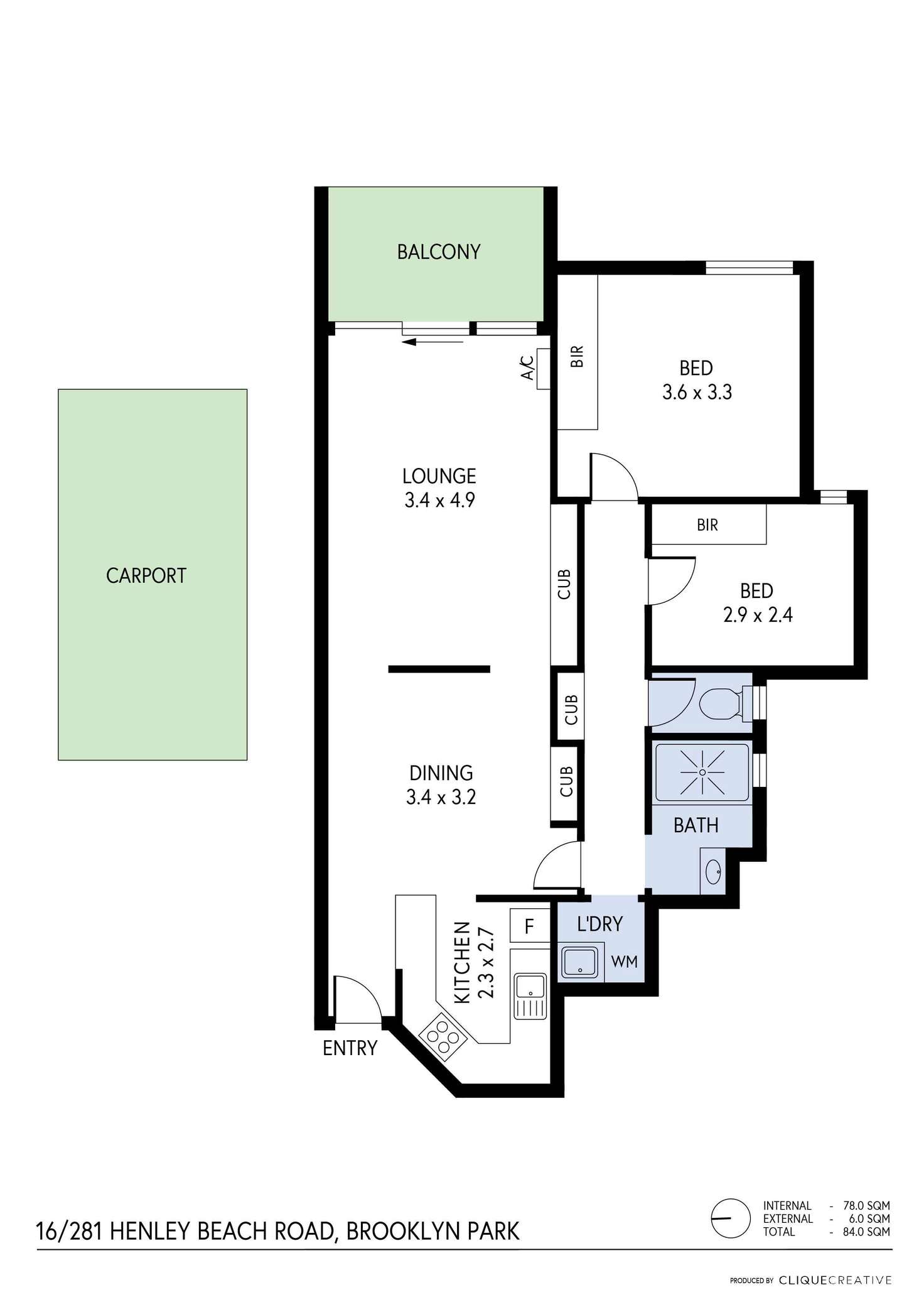 Floorplan of Homely unit listing, 16/281 Henley Beach Road, Brooklyn Park SA 5032
