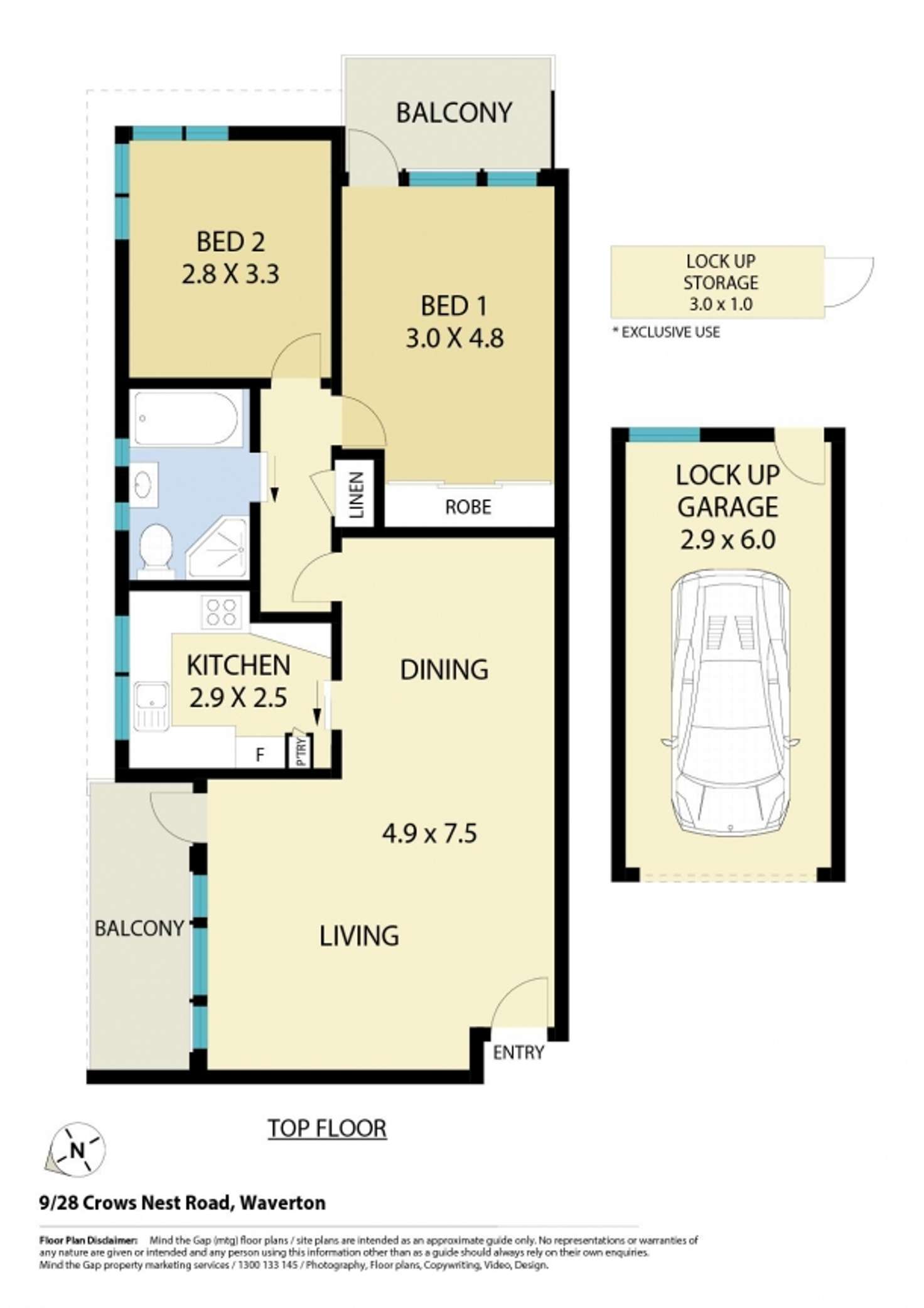 Floorplan of Homely apartment listing, 9/28 Crows Nest Road, Waverton NSW 2060