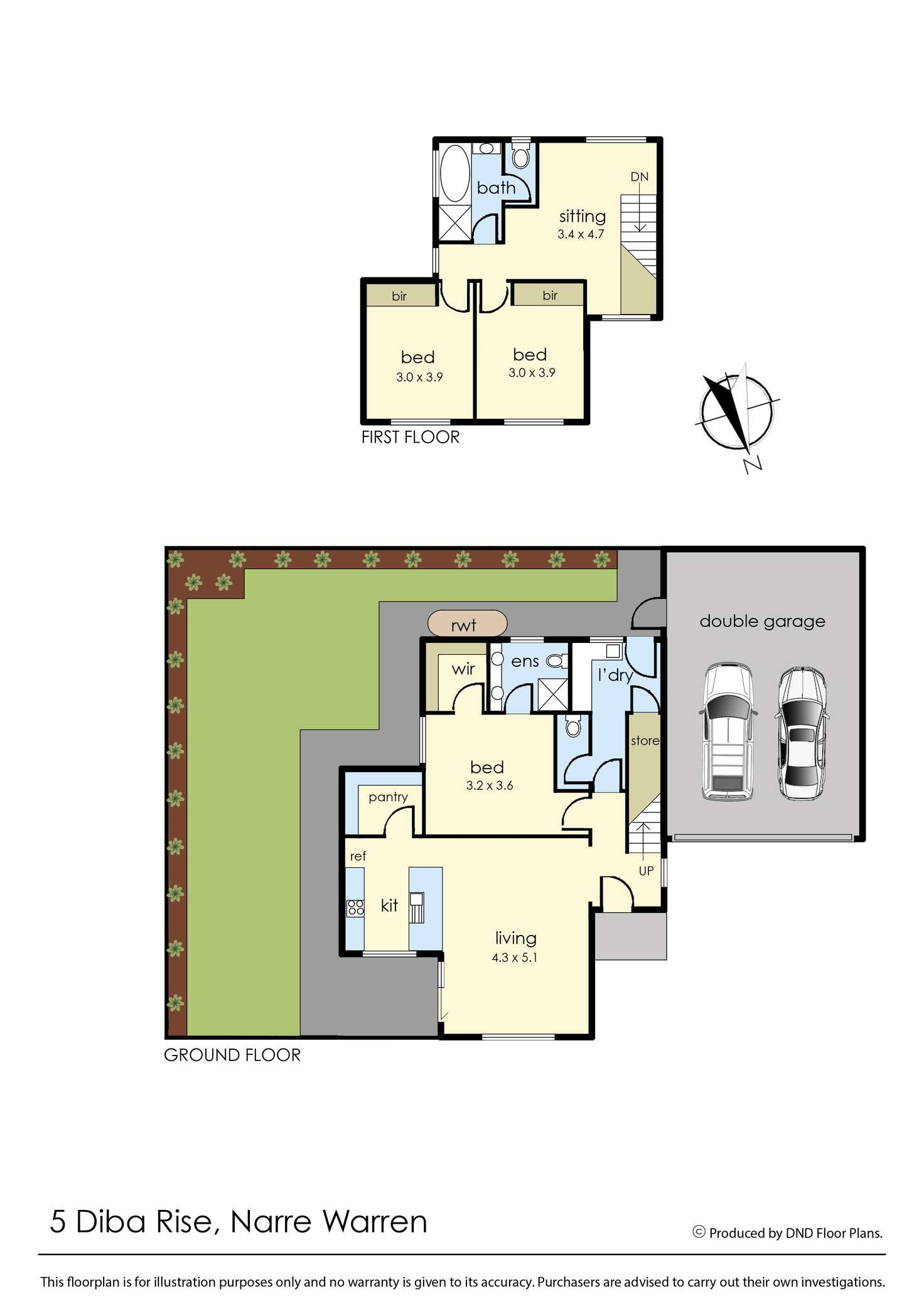 Floorplan of Homely house listing, 5 Diba Rise, Narre Warren VIC 3805
