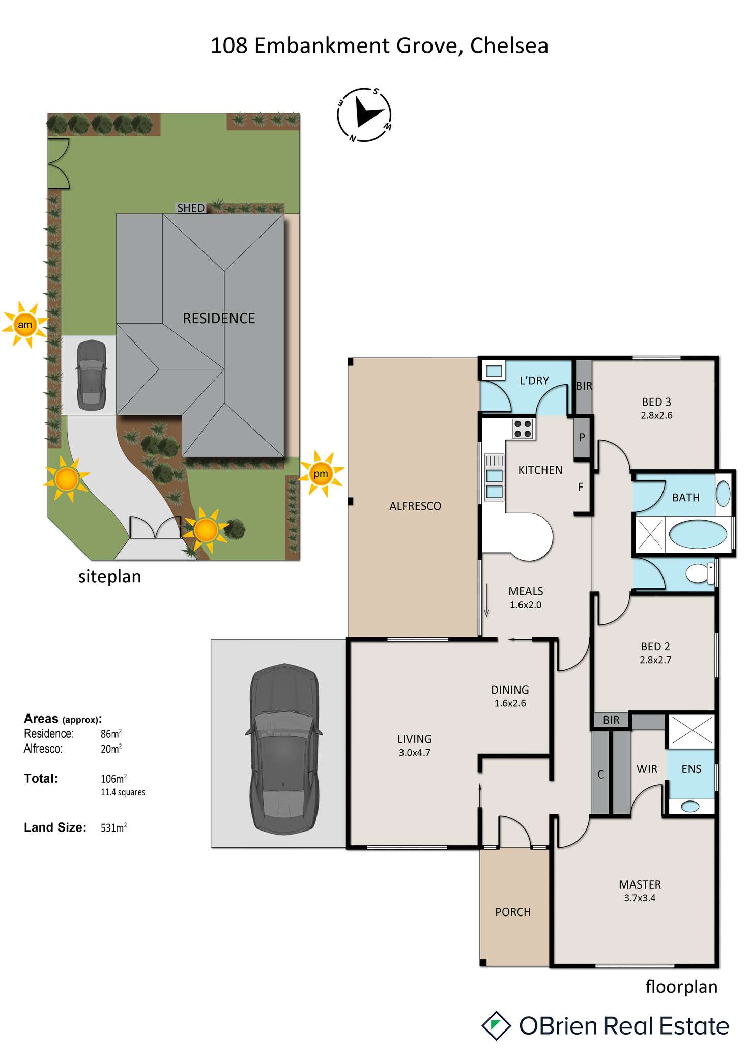 Floorplan of Homely house listing, 108 Embankment Grove, Chelsea VIC 3196