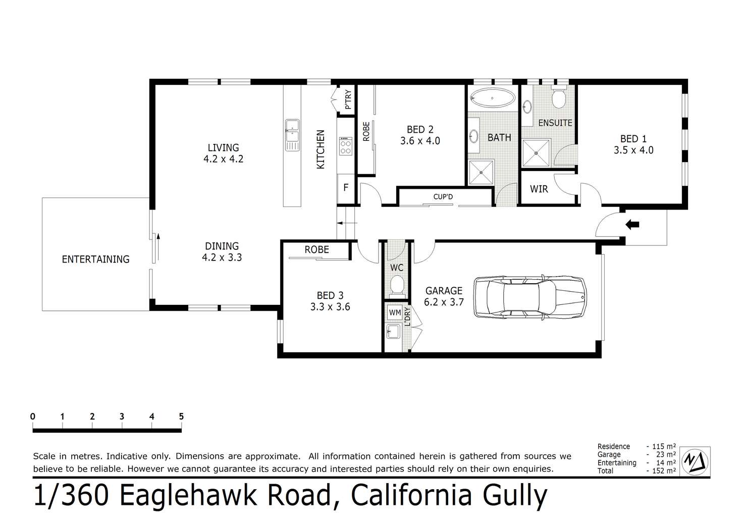 Floorplan of Homely unit listing, 1/360 Eaglehawk Road, California Gully VIC 3556