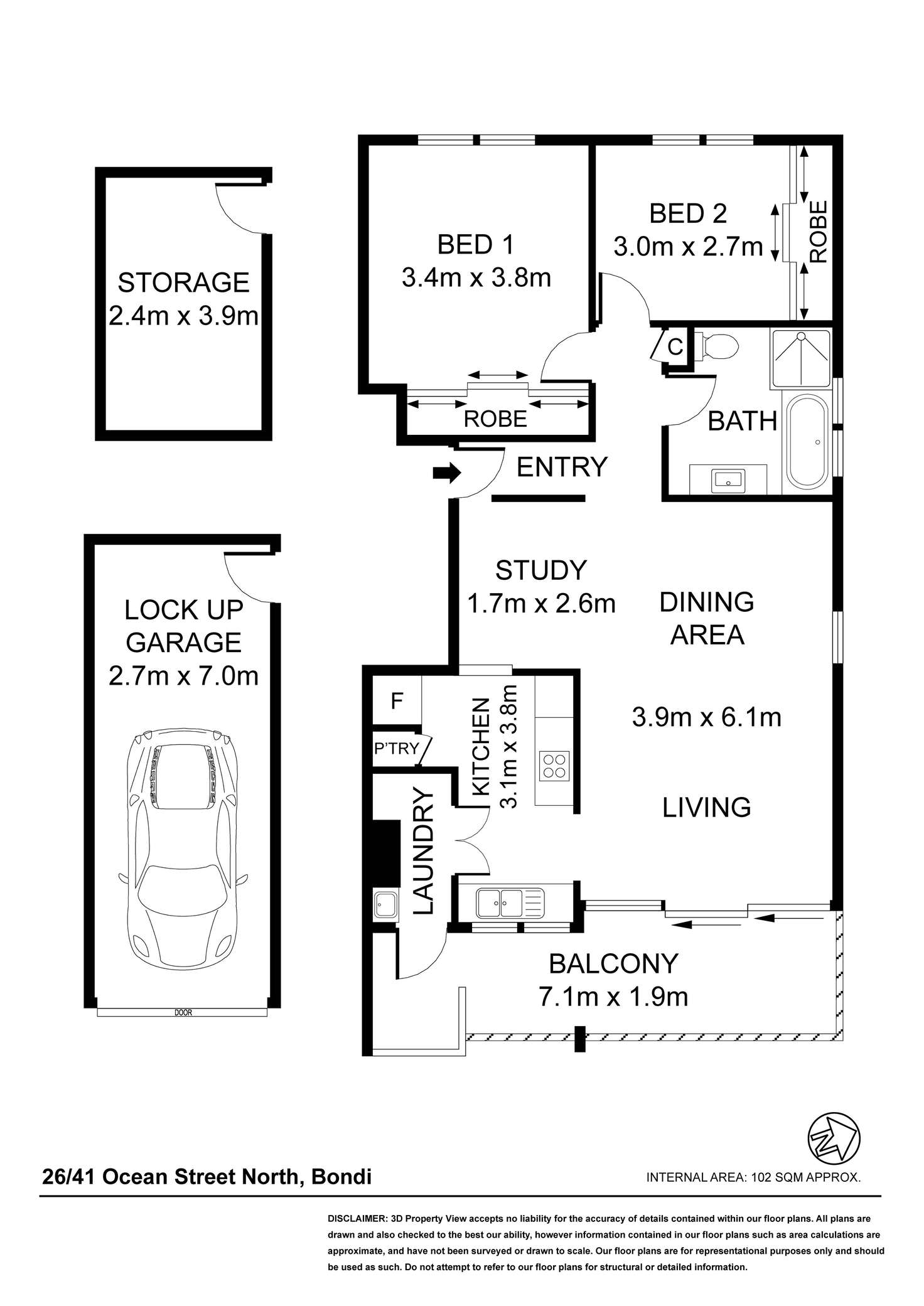Floorplan of Homely apartment listing, 26/41-47 Ocean Street, Bondi NSW 2026