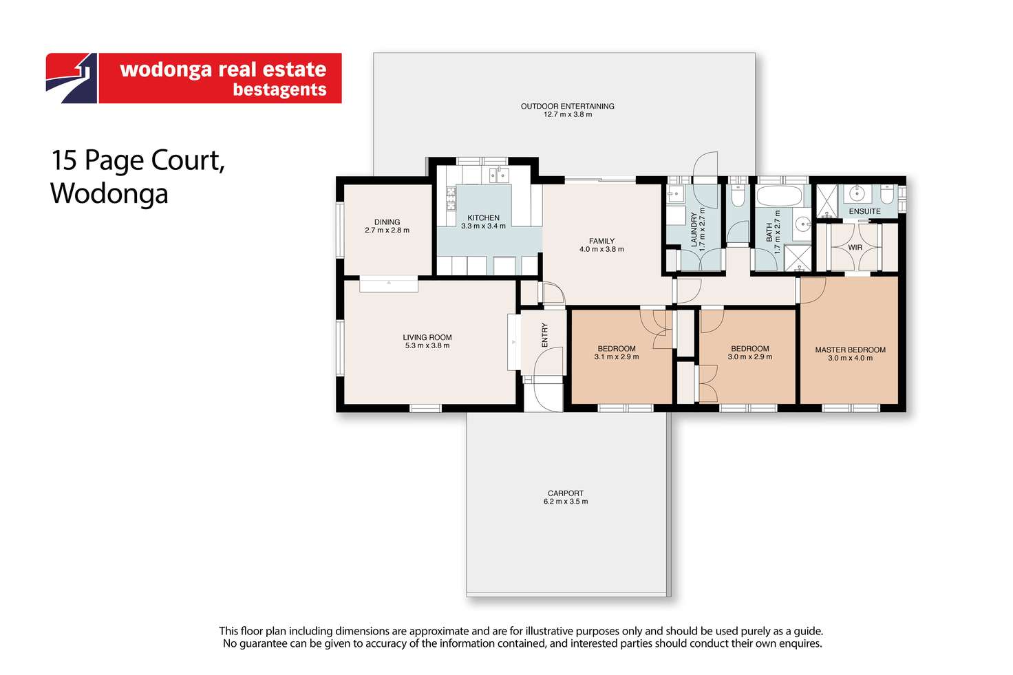 Floorplan of Homely house listing, 15 Page Court, Wodonga VIC 3690