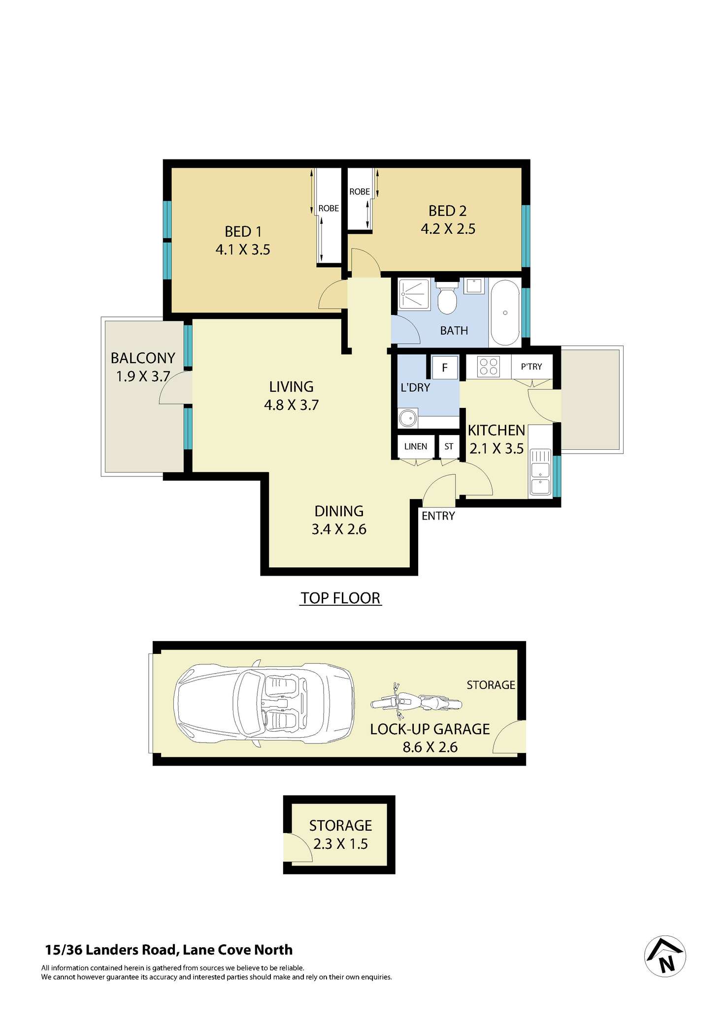 Floorplan of Homely apartment listing, 15/36 Landers Road, Lane Cove NSW 2066