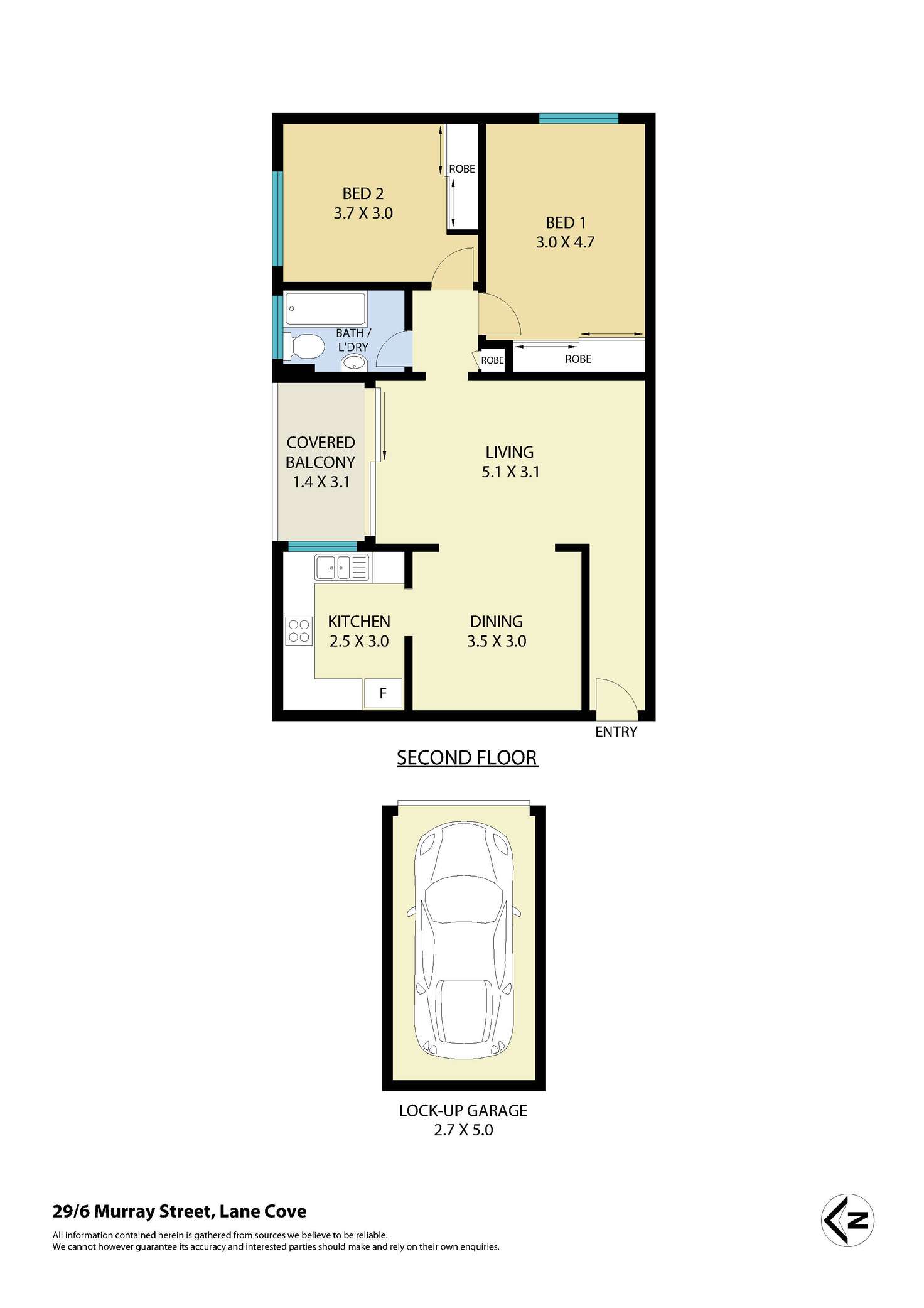 Floorplan of Homely apartment listing, 29/6 Murray Street, Lane Cove NSW 2066