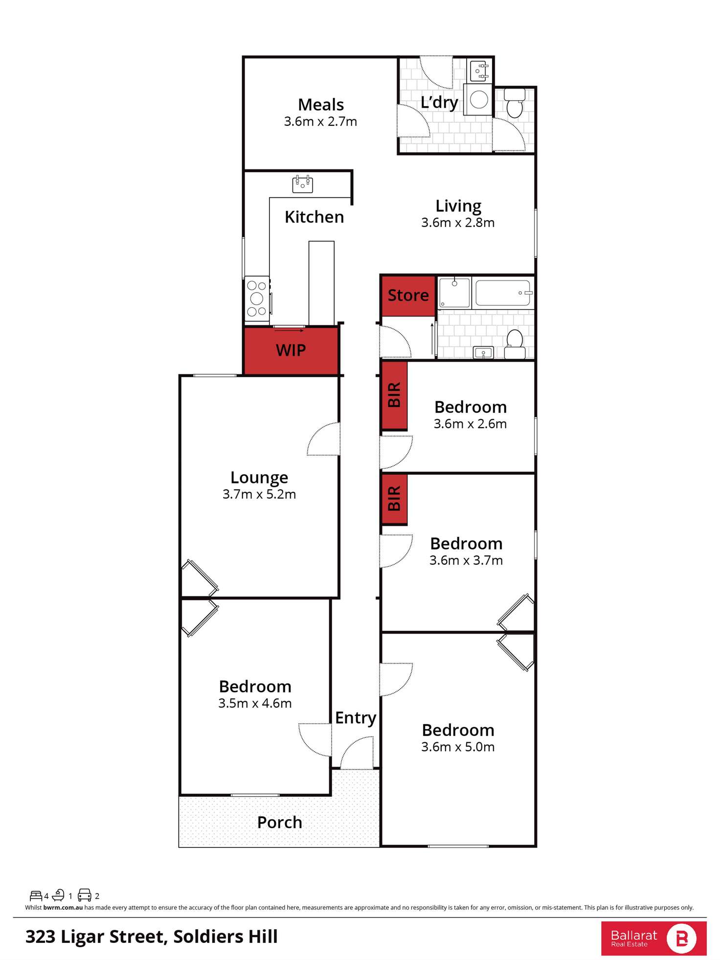 Floorplan of Homely house listing, 323 Ligar Street, Soldiers Hill VIC 3350
