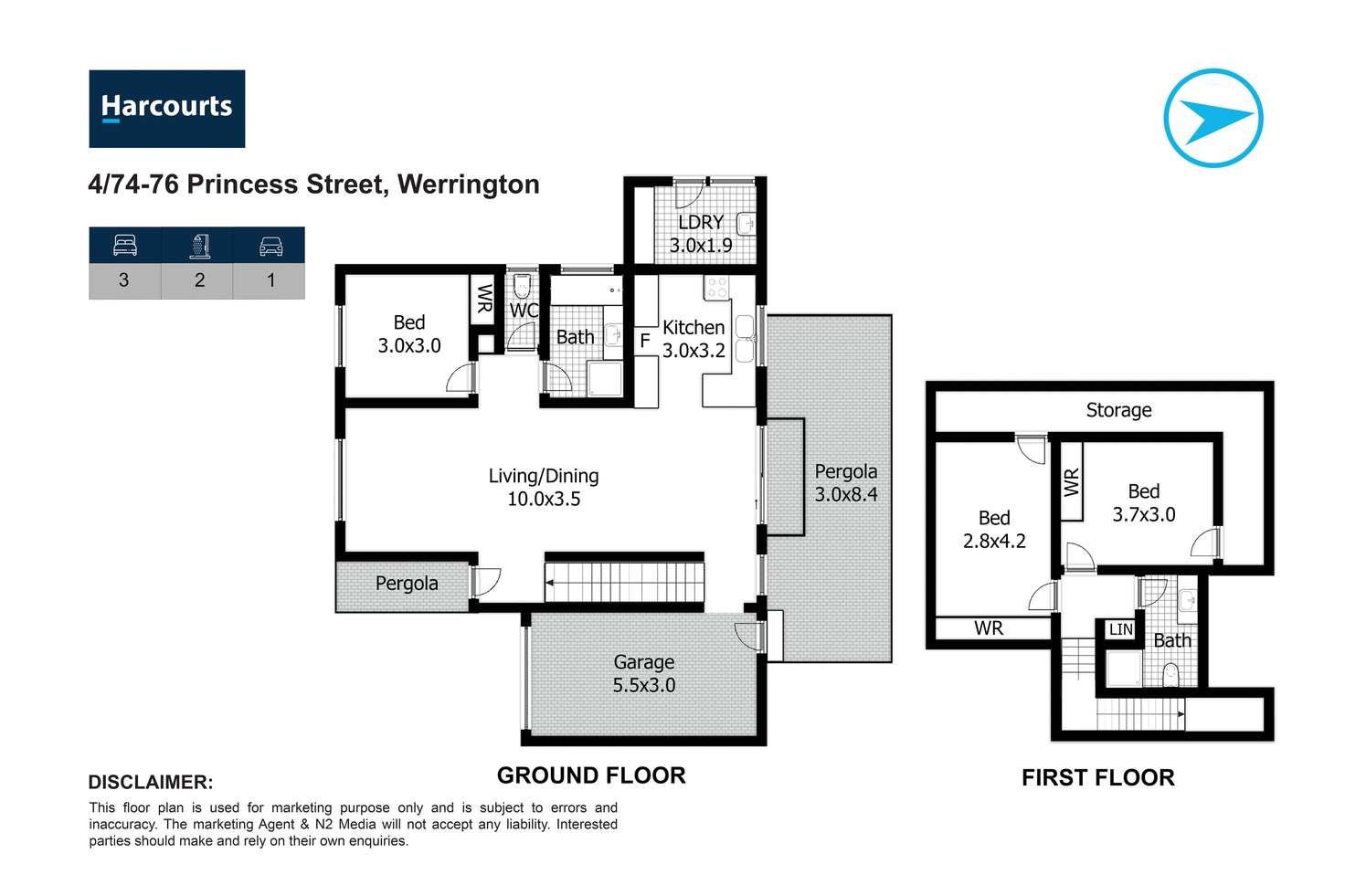 Floorplan of Homely townhouse listing, 4/74-76 Princess Street, Werrington NSW 2747