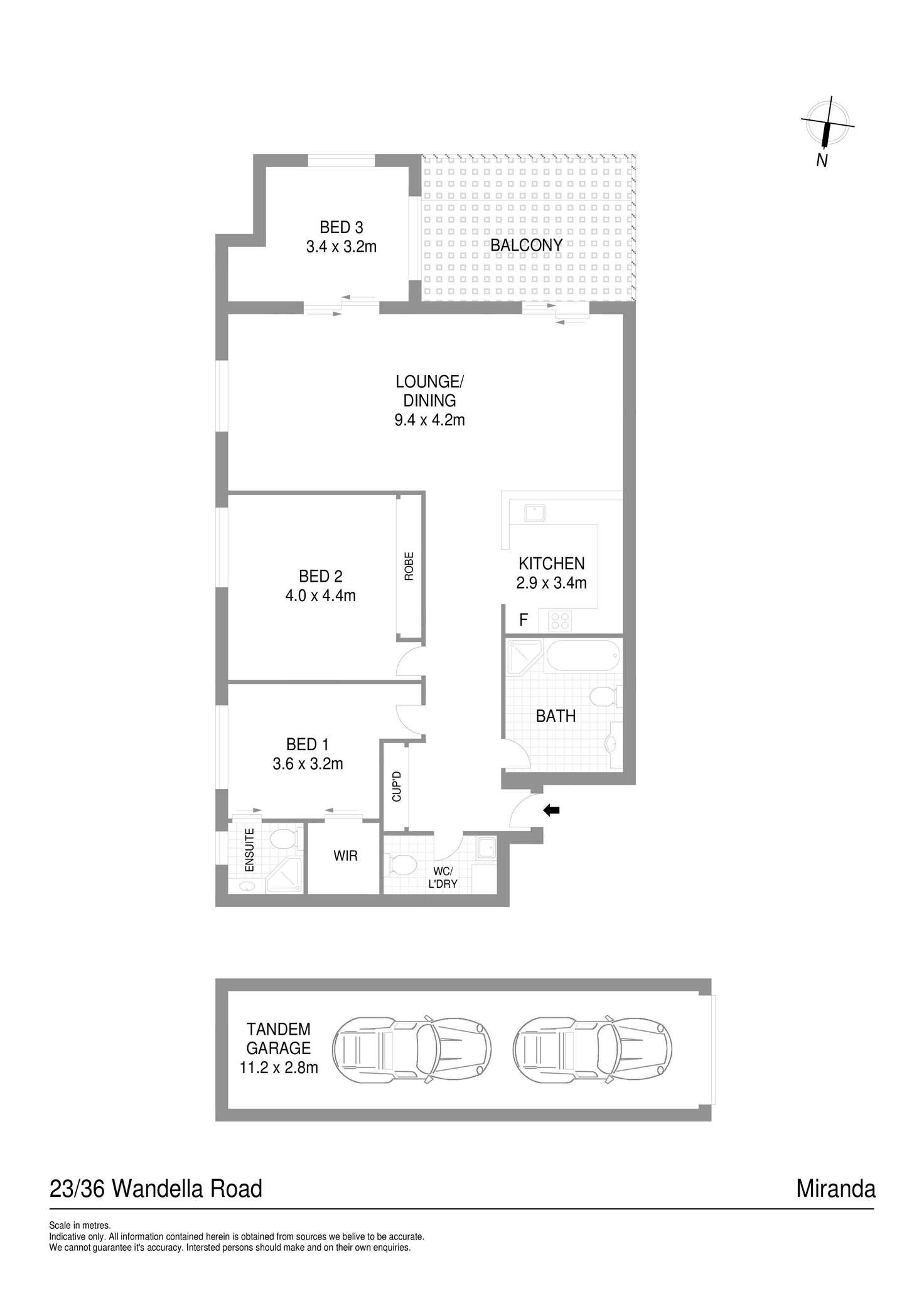 Floorplan of Homely apartment listing, 23/36 Wandella Road, Miranda NSW 2228