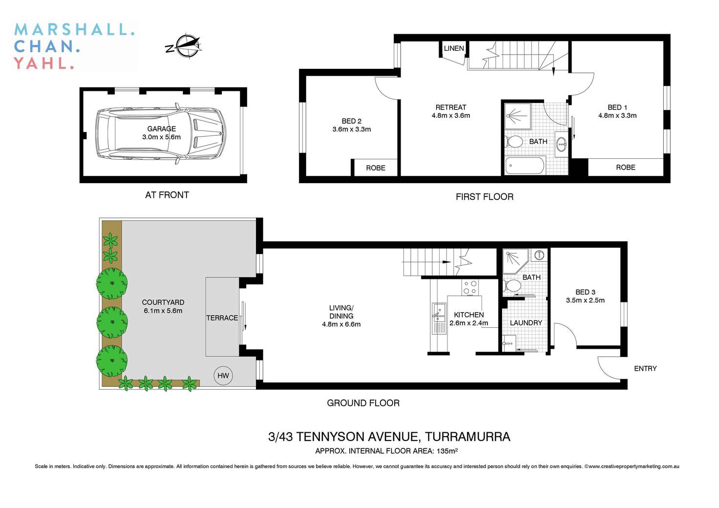Floorplan of Homely townhouse listing, 3/43 Tennyson Avenue, Turramurra NSW 2074