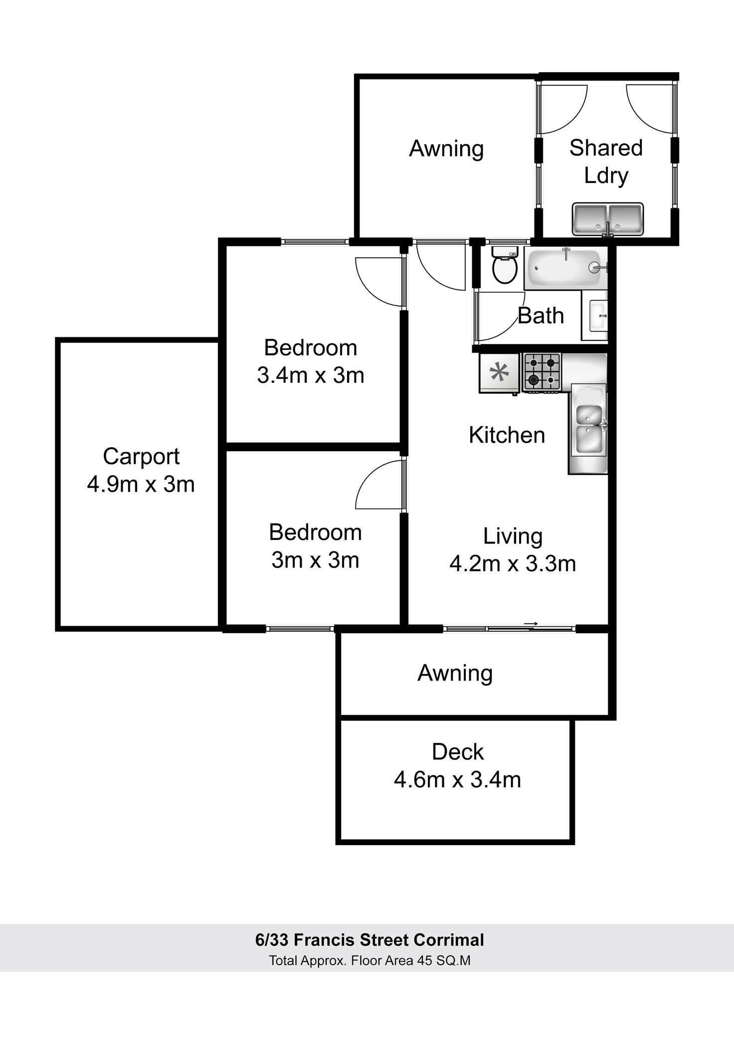 Floorplan of Homely unit listing, 6/33 Francis Street, Corrimal NSW 2518