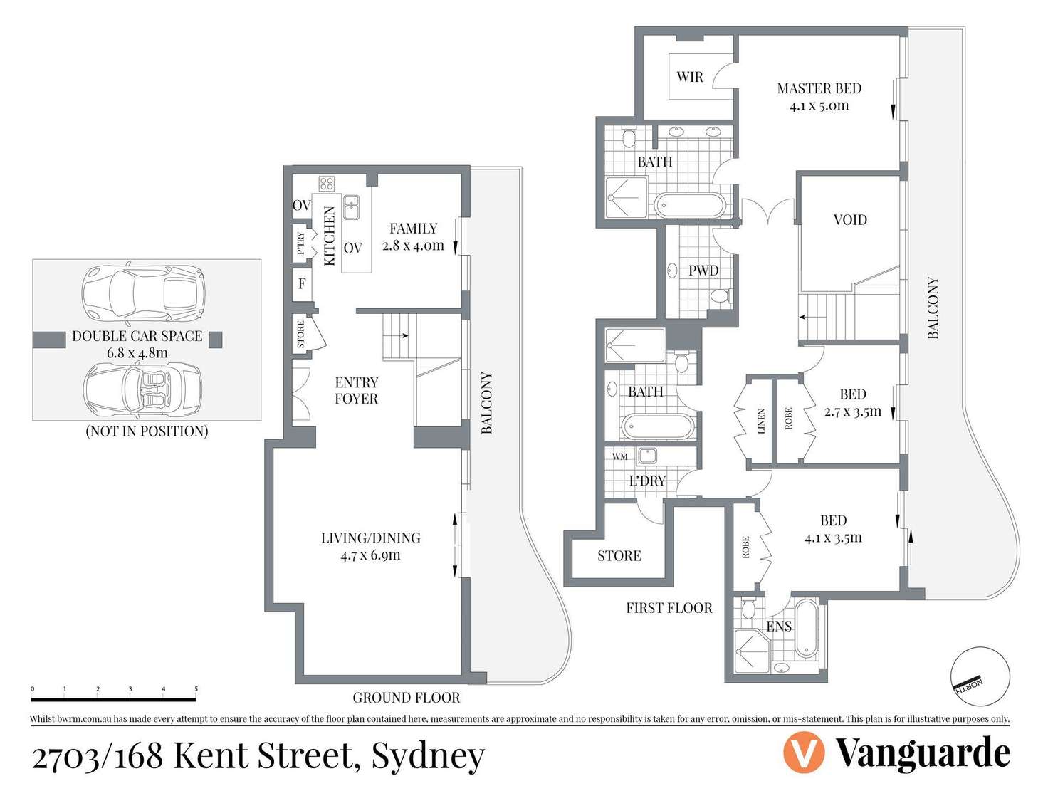 Floorplan of Homely apartment listing, 2703/168 Kent Street, Sydney NSW 2000