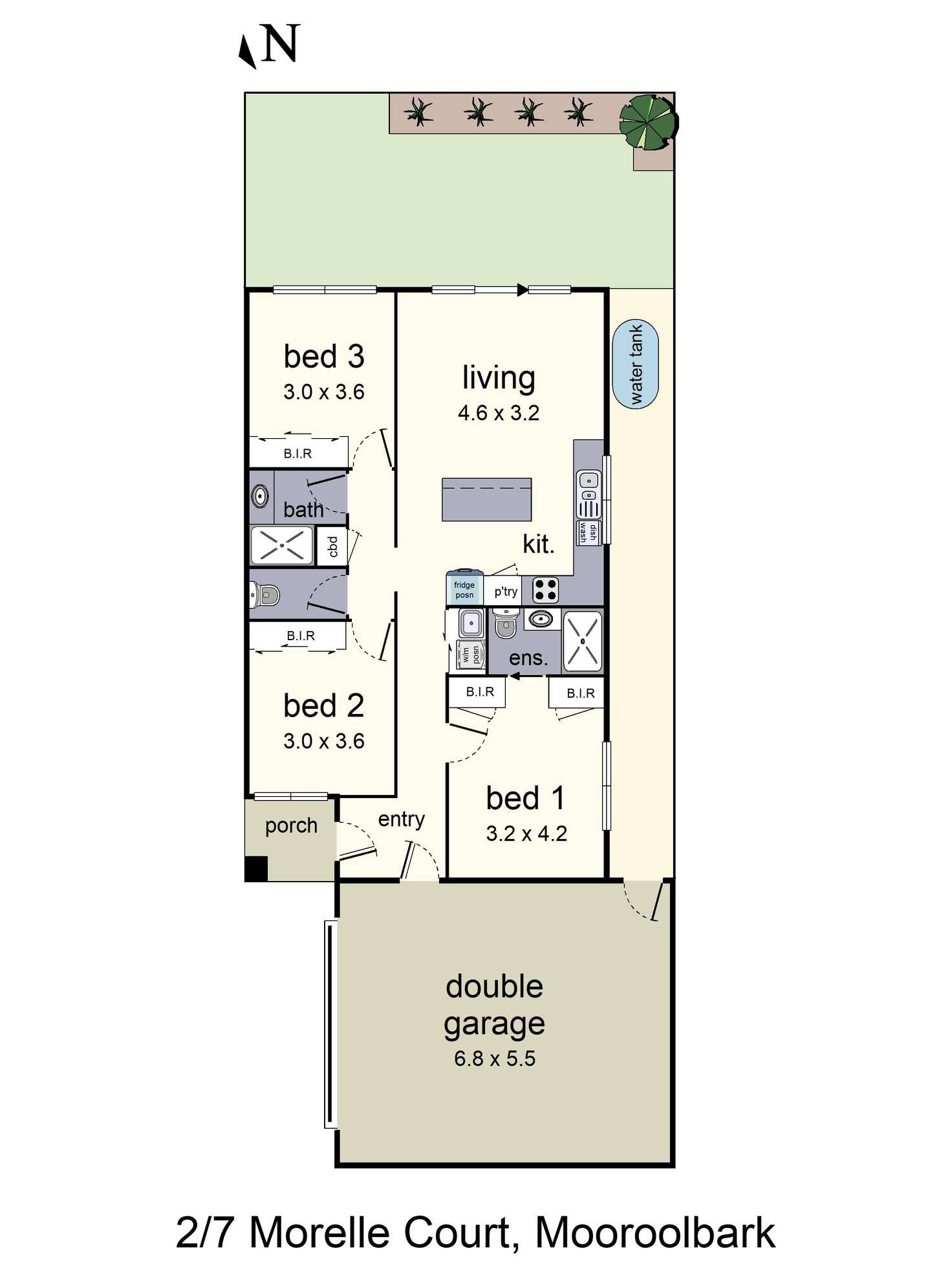 Floorplan of Homely townhouse listing, 2/7 Morelle Court, Mooroolbark VIC 3138