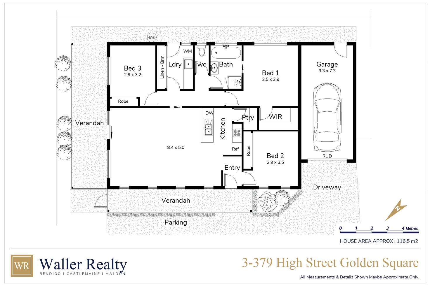 Floorplan of Homely house listing, 3/379 High Street, Golden Square VIC 3555