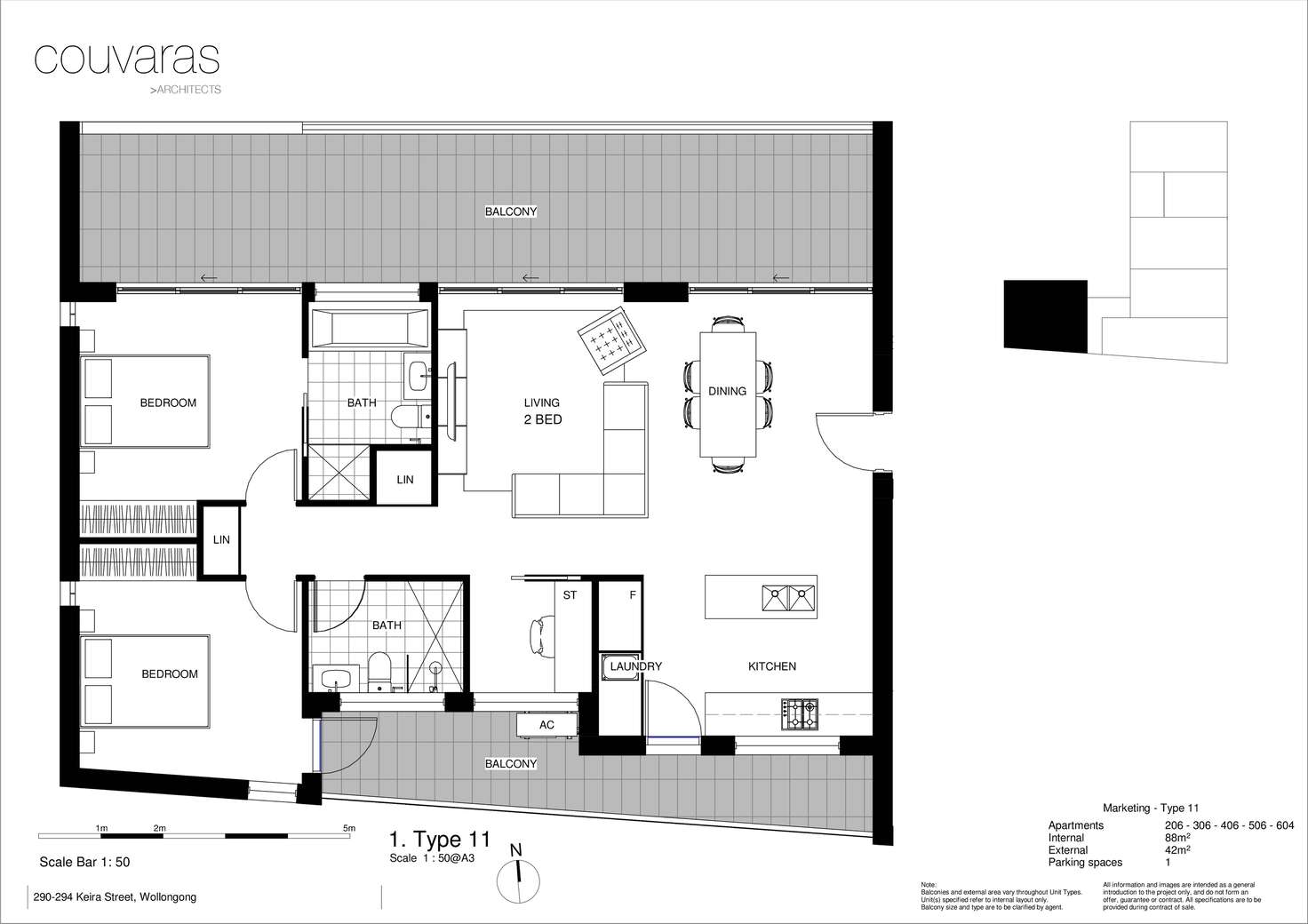Floorplan of Homely apartment listing, 506./290-294 Keira Street, Wollongong NSW 2500