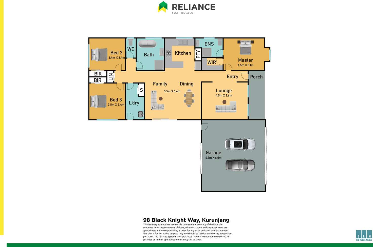 Floorplan of Homely house listing, 98 Black Knight Way, Kurunjang VIC 3337