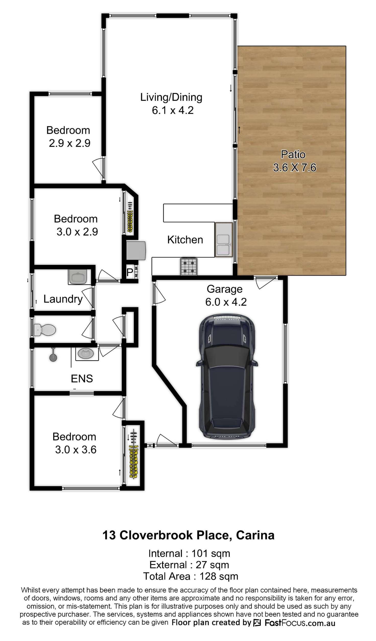 Floorplan of Homely house listing, 13 Cloverbrook Place, Carina QLD 4152