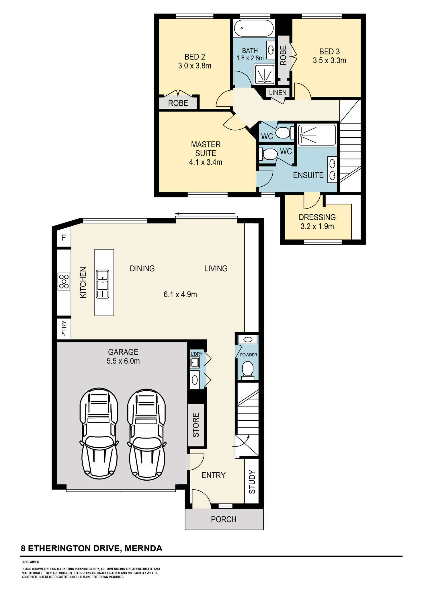 Floorplan of Homely townhouse listing, 8 Etherington Drive, Mernda VIC 3754