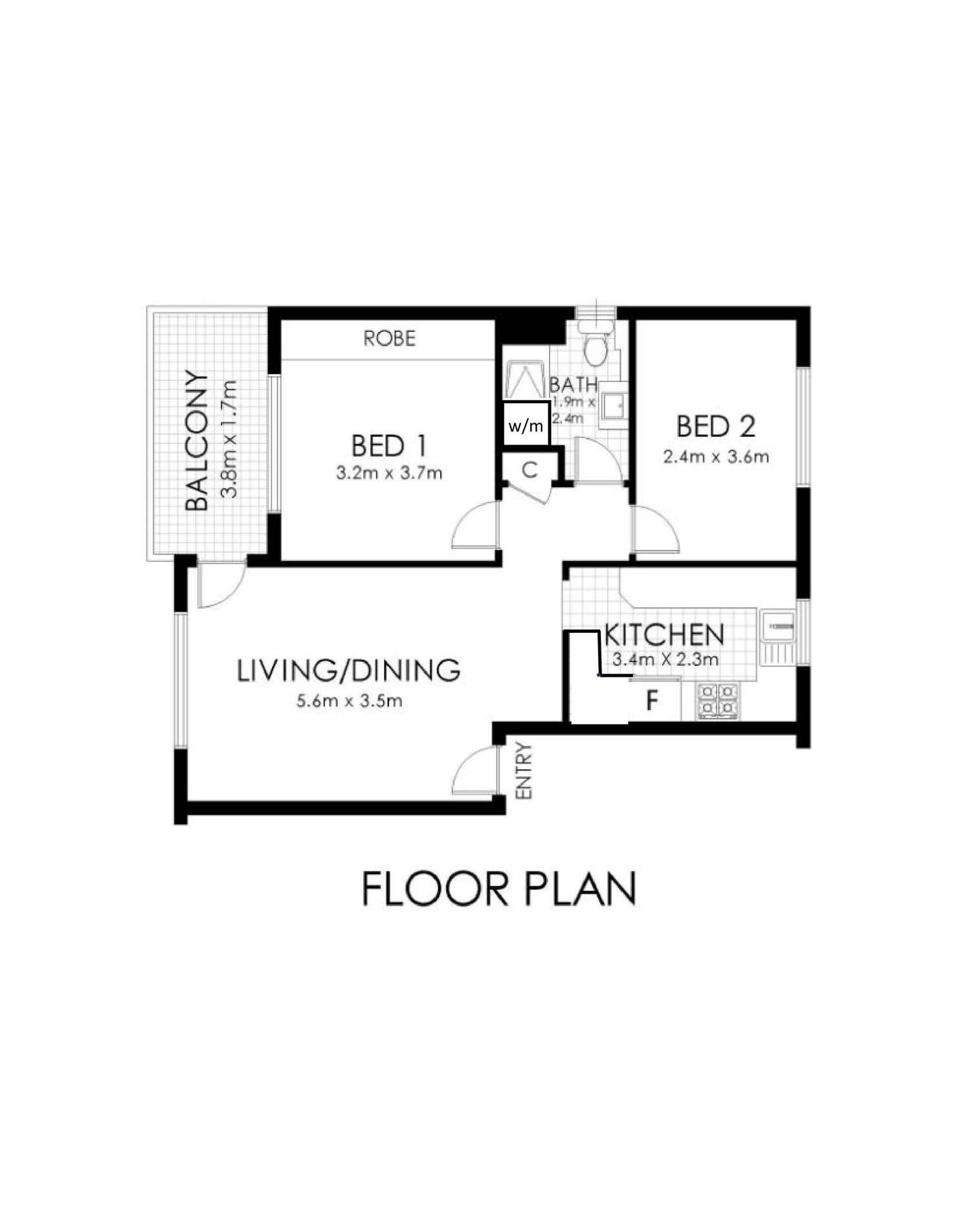 Floorplan of Homely apartment listing, 5/27 Tramway Street, Rosebery NSW 2018