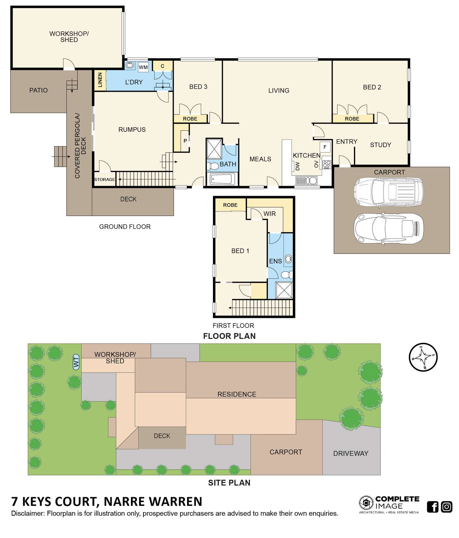 Floorplan of Homely house listing, 7 Keys Court, Narre Warren VIC 3805