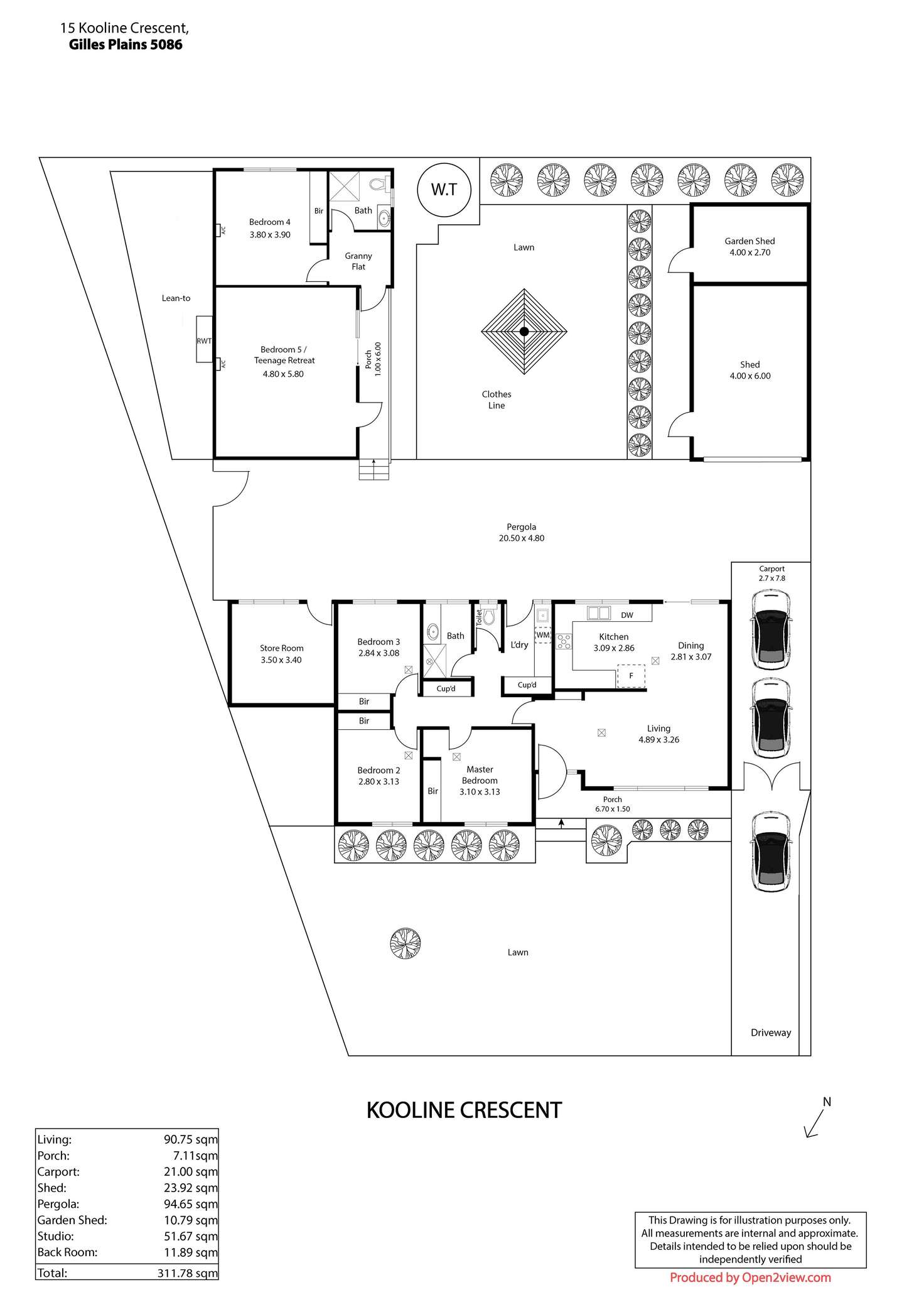 Floorplan of Homely house listing, 15 Kooline Crescent, Gilles Plains SA 5086