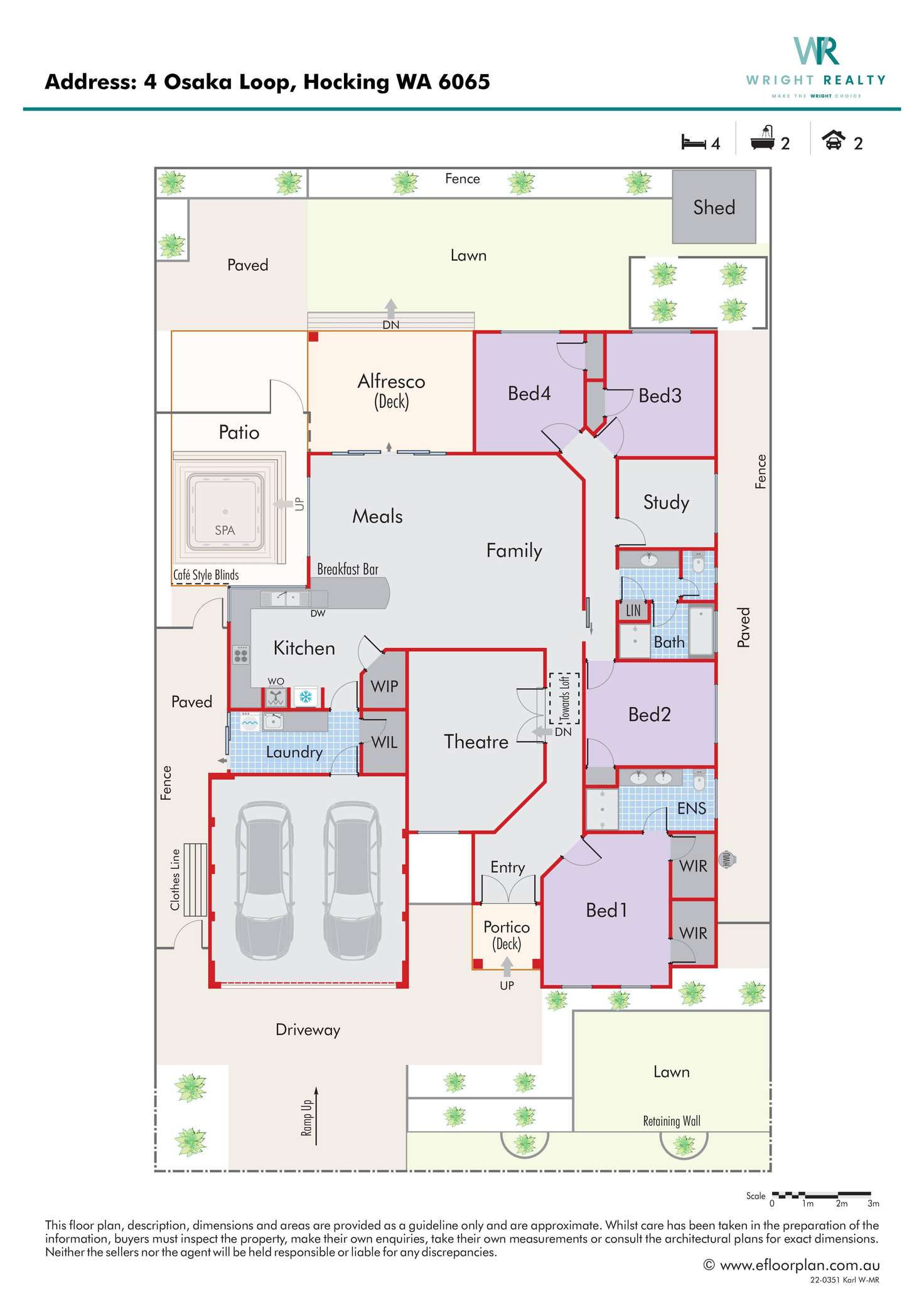 Floorplan of Homely house listing, 4 Osaka Loop, Hocking WA 6065