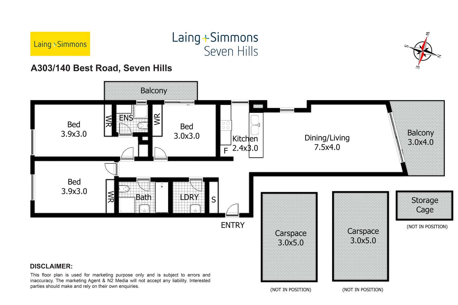 Floorplan of Homely apartment listing, 303/140A Best Road, Seven Hills NSW 2147