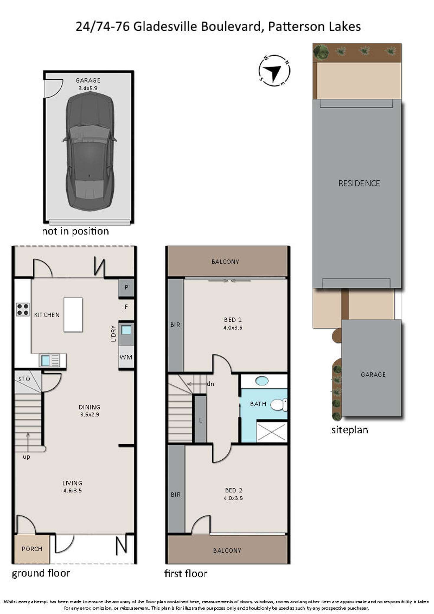 Floorplan of Homely unit listing, 24/74-76 Gladesville Boulevard, Patterson Lakes VIC 3197