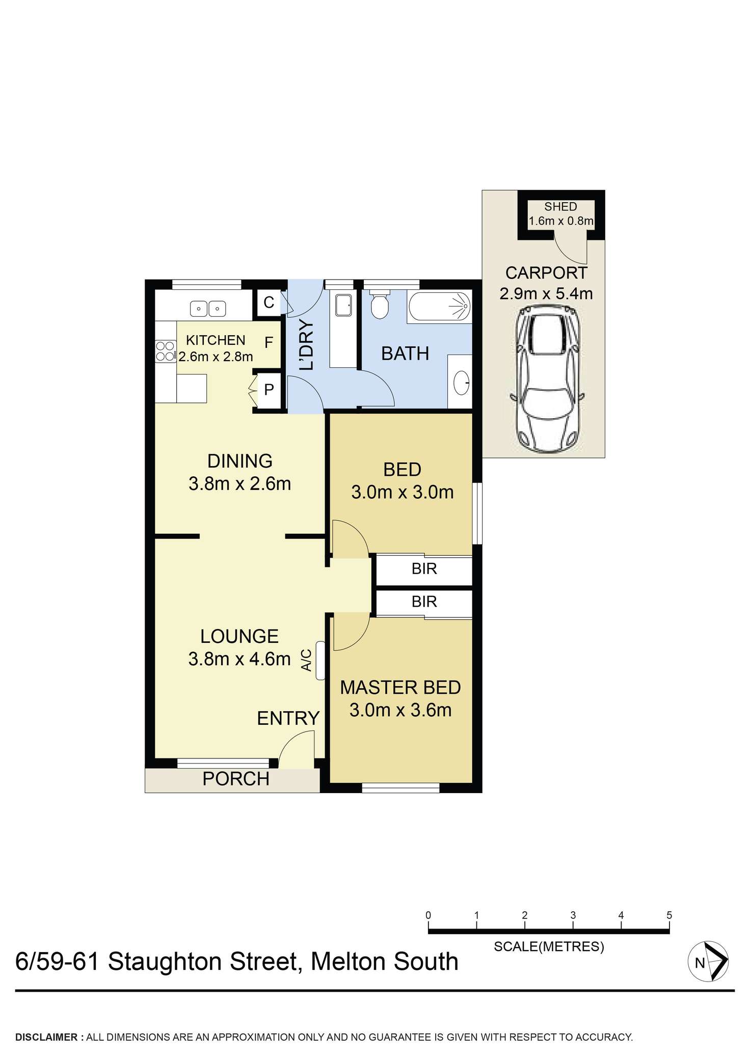 Floorplan of Homely unit listing, 6/59-61 Staughton Street, Melton South VIC 3338